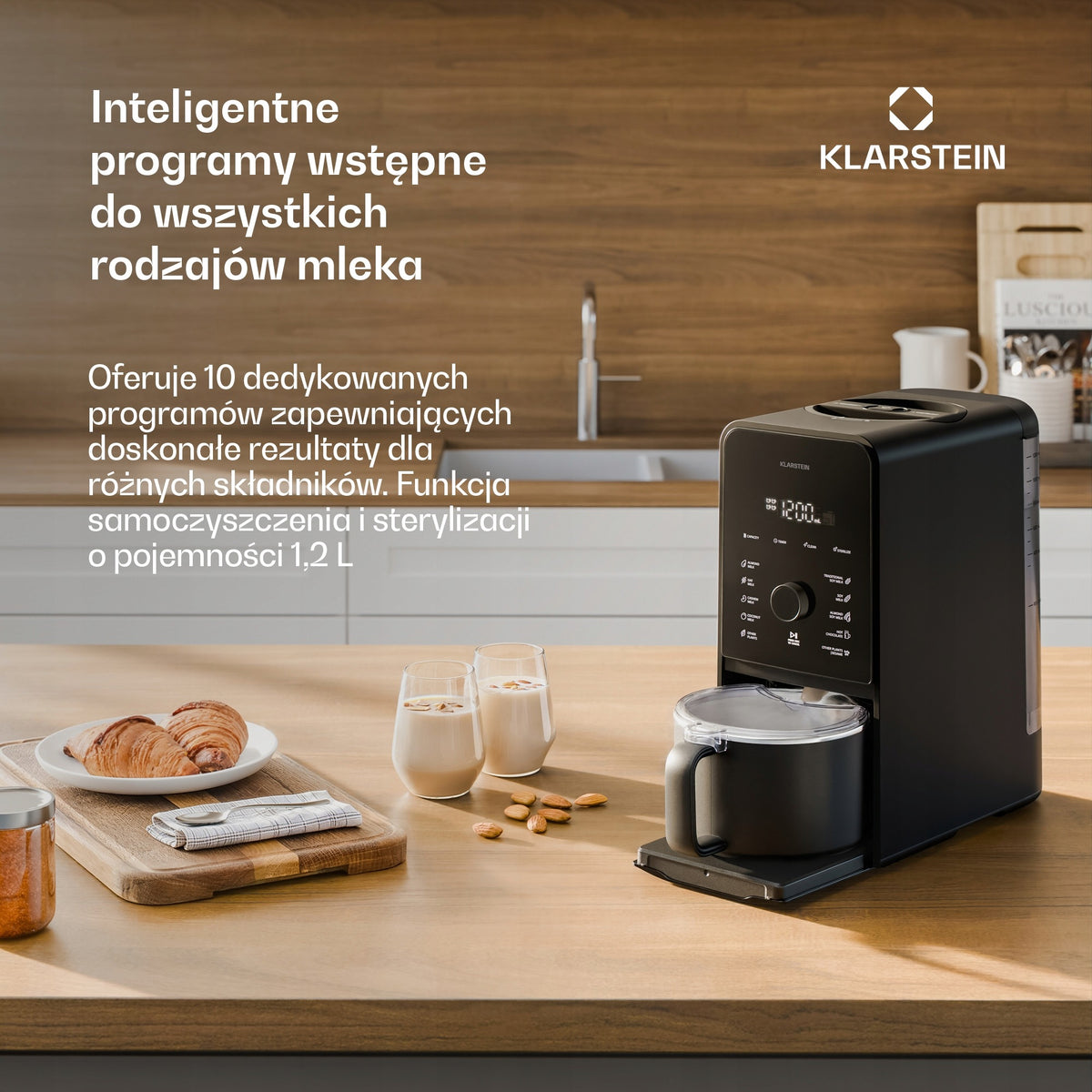 PLANT WALNUT MILK MACHINE 1200W/400W 1,2L TOUCH PANEL Dominant color black