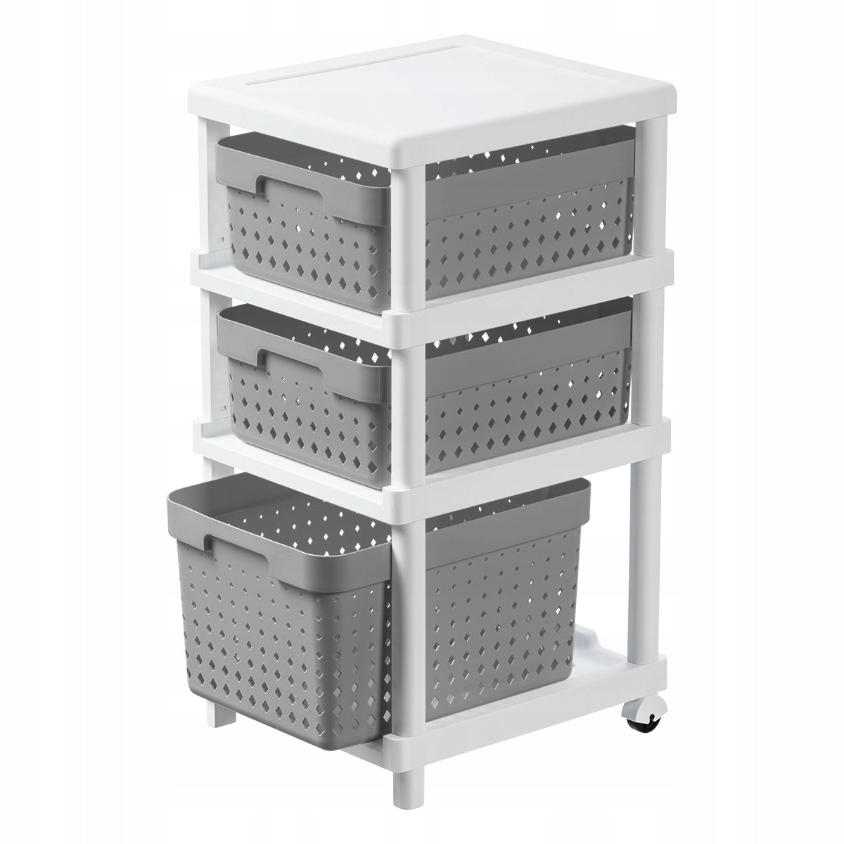 PLAST TEAM 6029 SEOUL BOOKCASE WITH BASKETS white/grey Packaging status original