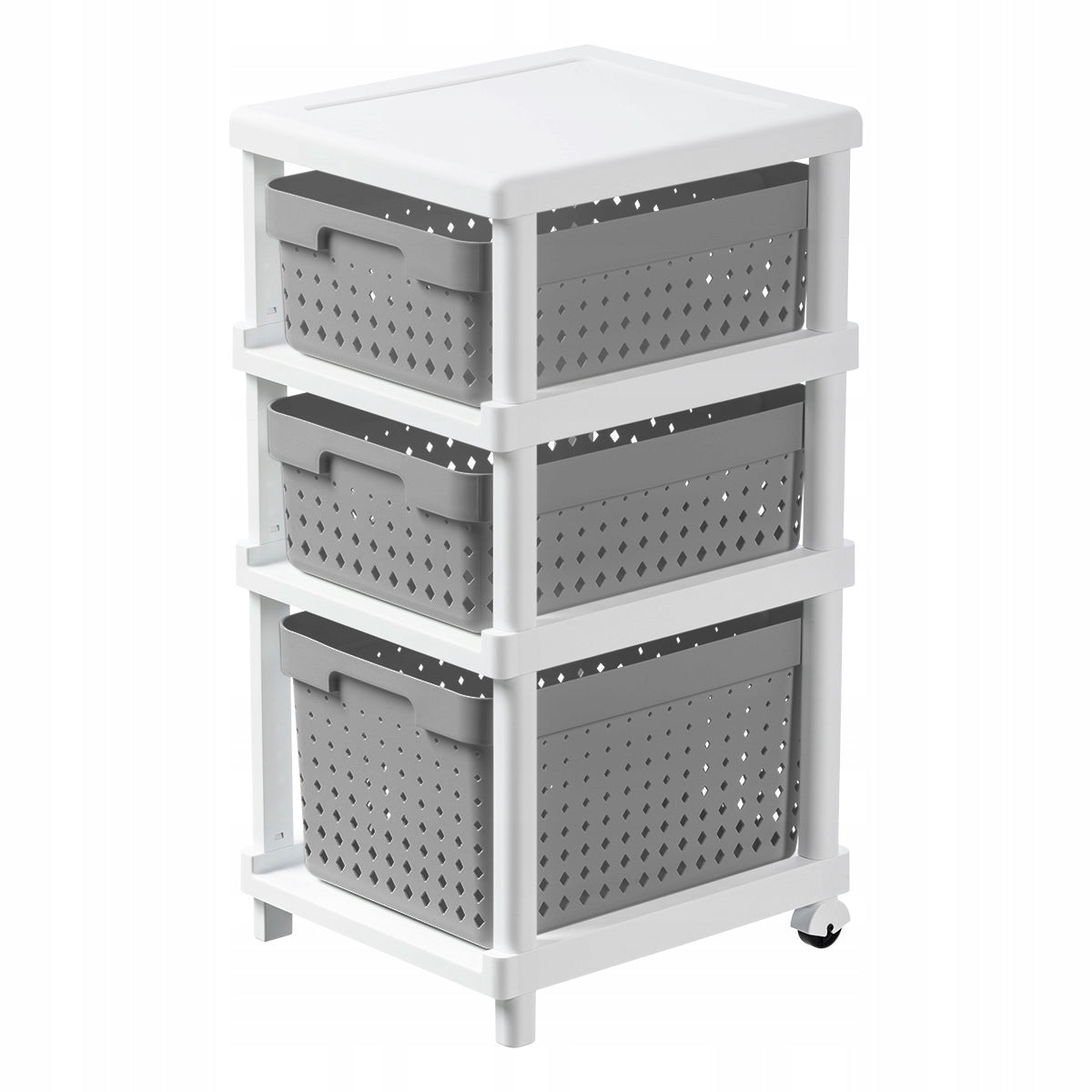 PLAST TEAM 6029 SEOUL BOOKCASE WITH BASKETS white/grey