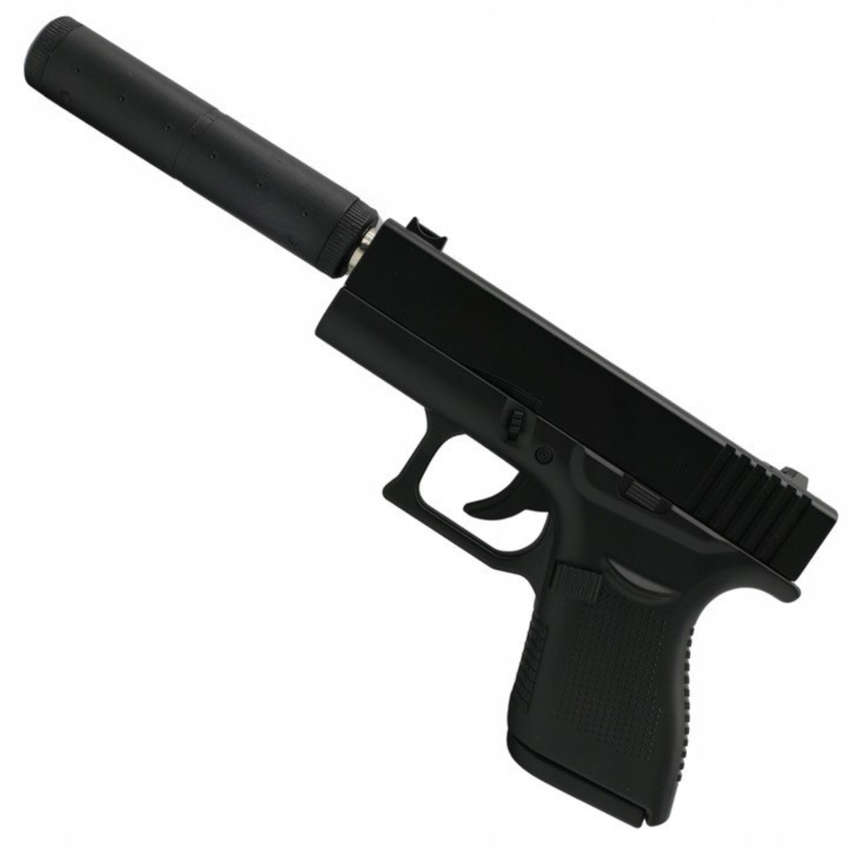 PLASTIC BALL GUN WITH SILENCER METAL ASG 6mm FREEBIE BALLS Manufacturer code Pistolet na kulki tłumik metalowy