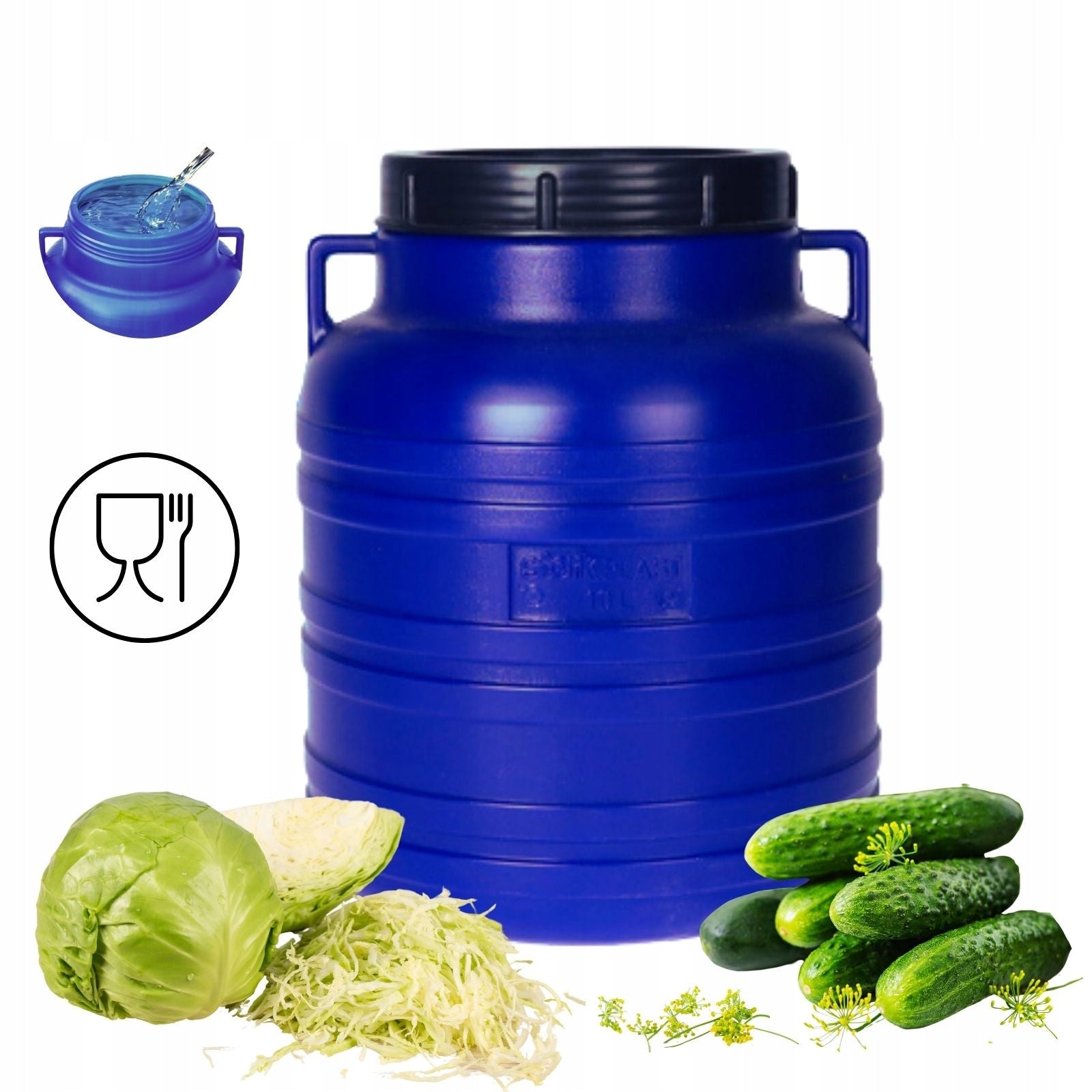 PLASTIC BARREL 10 L FOR PICKLING CABBAGE FOR WATER RAINWATER CUCUMBERS NEW
