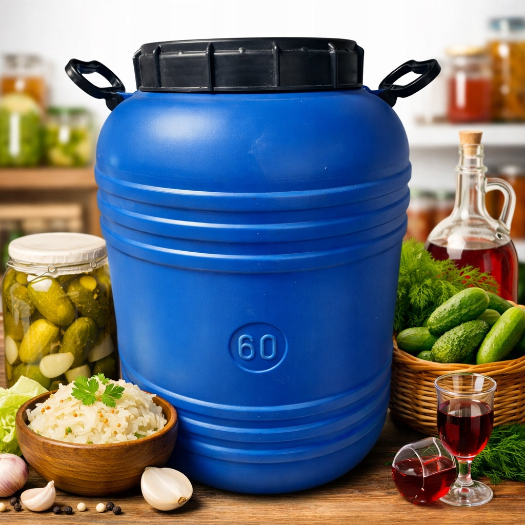 PLASTIC BARREL FOR PICKLING FERMENTATION 60L CERTIFICATE