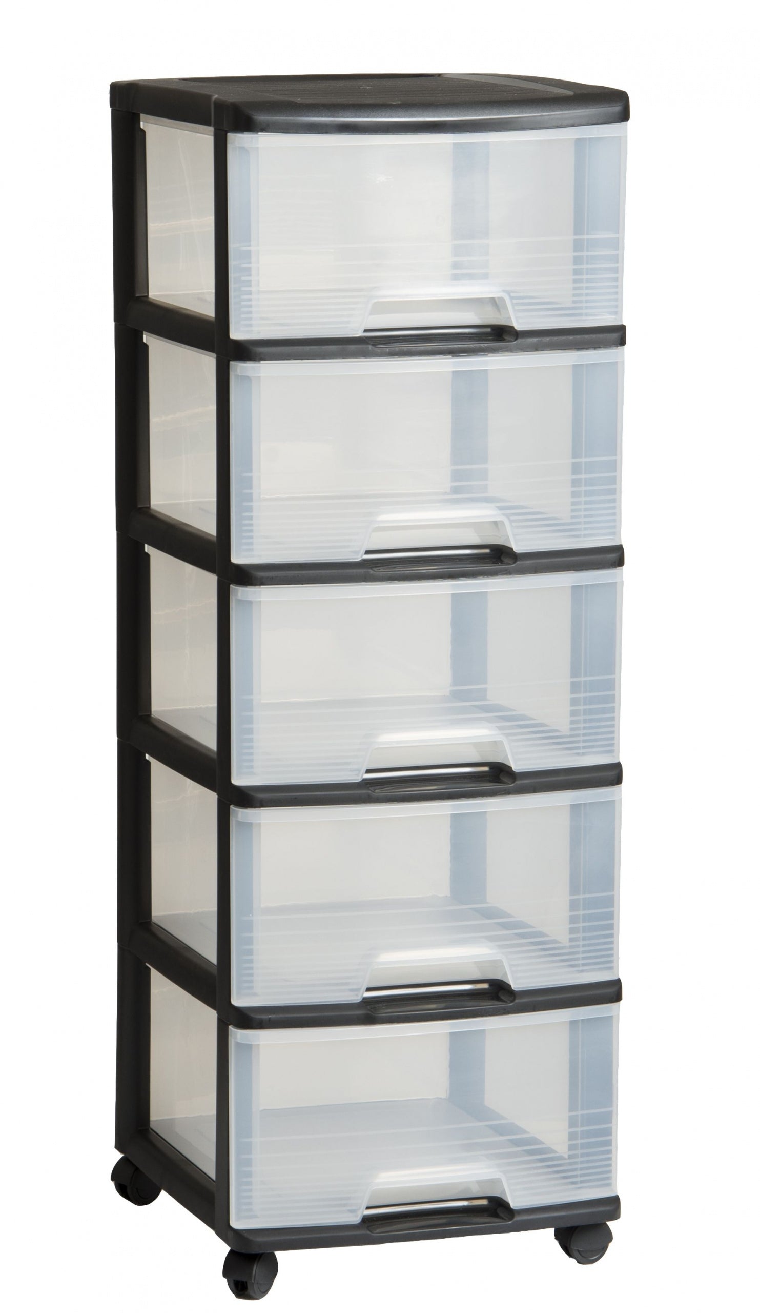 PLASTIC BOOKCASE ON WHEELS WITH 5 DRAWERS 5X20L CURVER