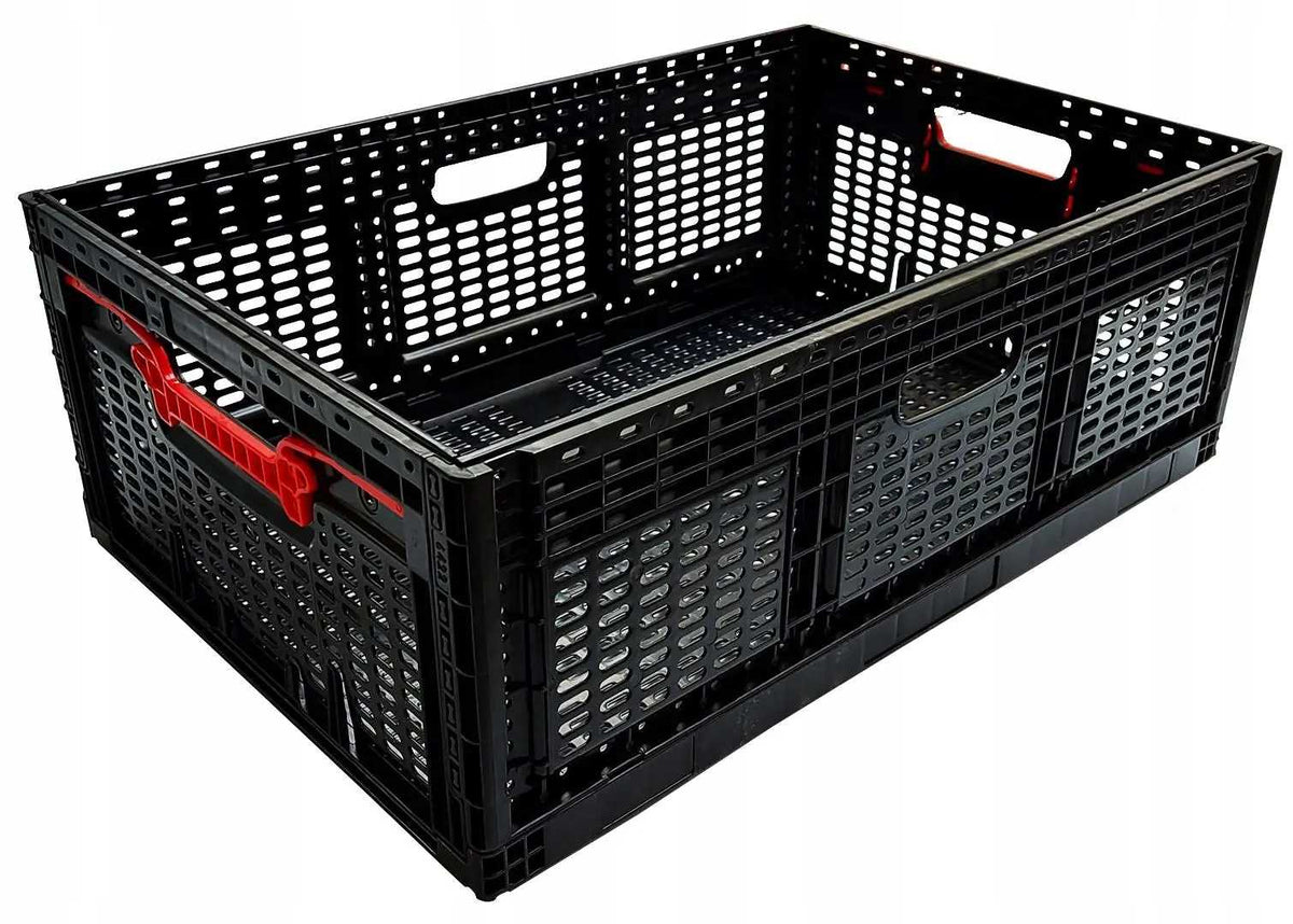 PLASTIC BOX FOLDING STRONG FOR GARDEN TRUNK HOME 60x40cm BLACK Packaging status original