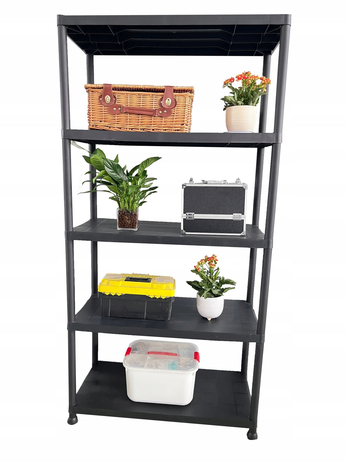 PLASTIC GARAGE STORAGE RACK FOR BASEMENT OFFICE 5 SHELVES 180 cm Manufacturer code 15052