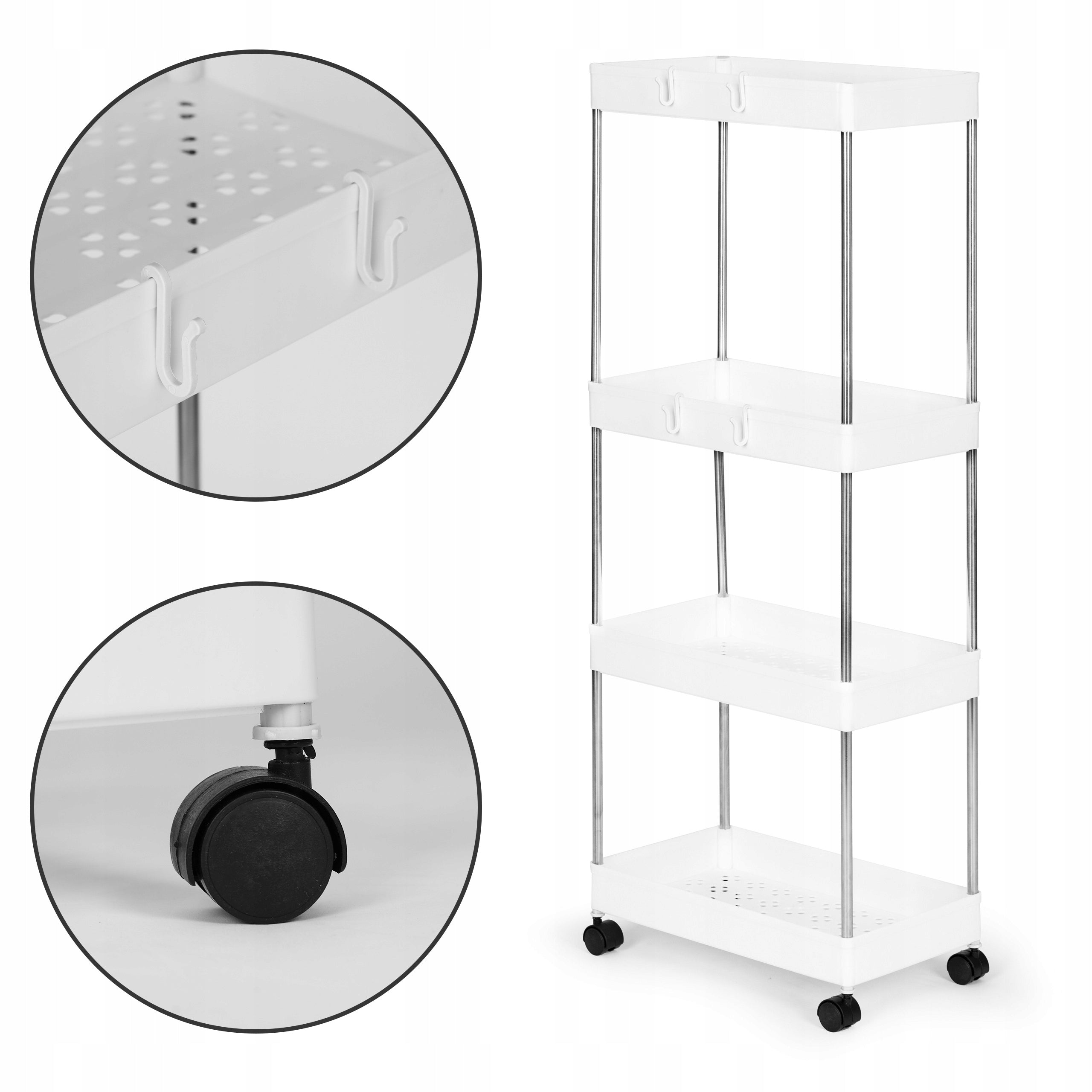 PLASTIC RACK BATHROOM RACK WITH 4 SHELVES CIRCLE Brand ModernHome