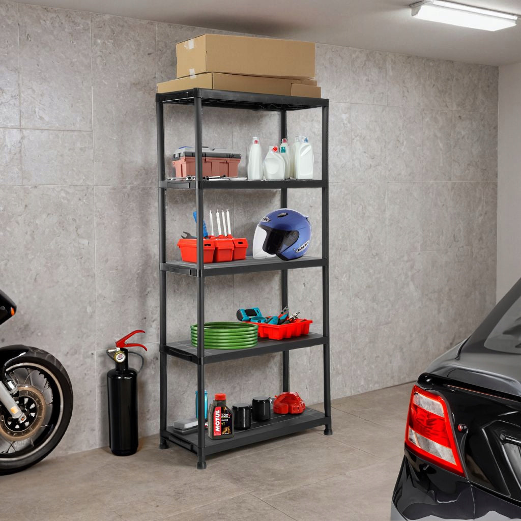 PLASTIC RACK FOR GARAGE BASEMENT OFFICE 5 SHELVES STRONG 180x90x40 cm 250kg Manufacturer Gockowiak