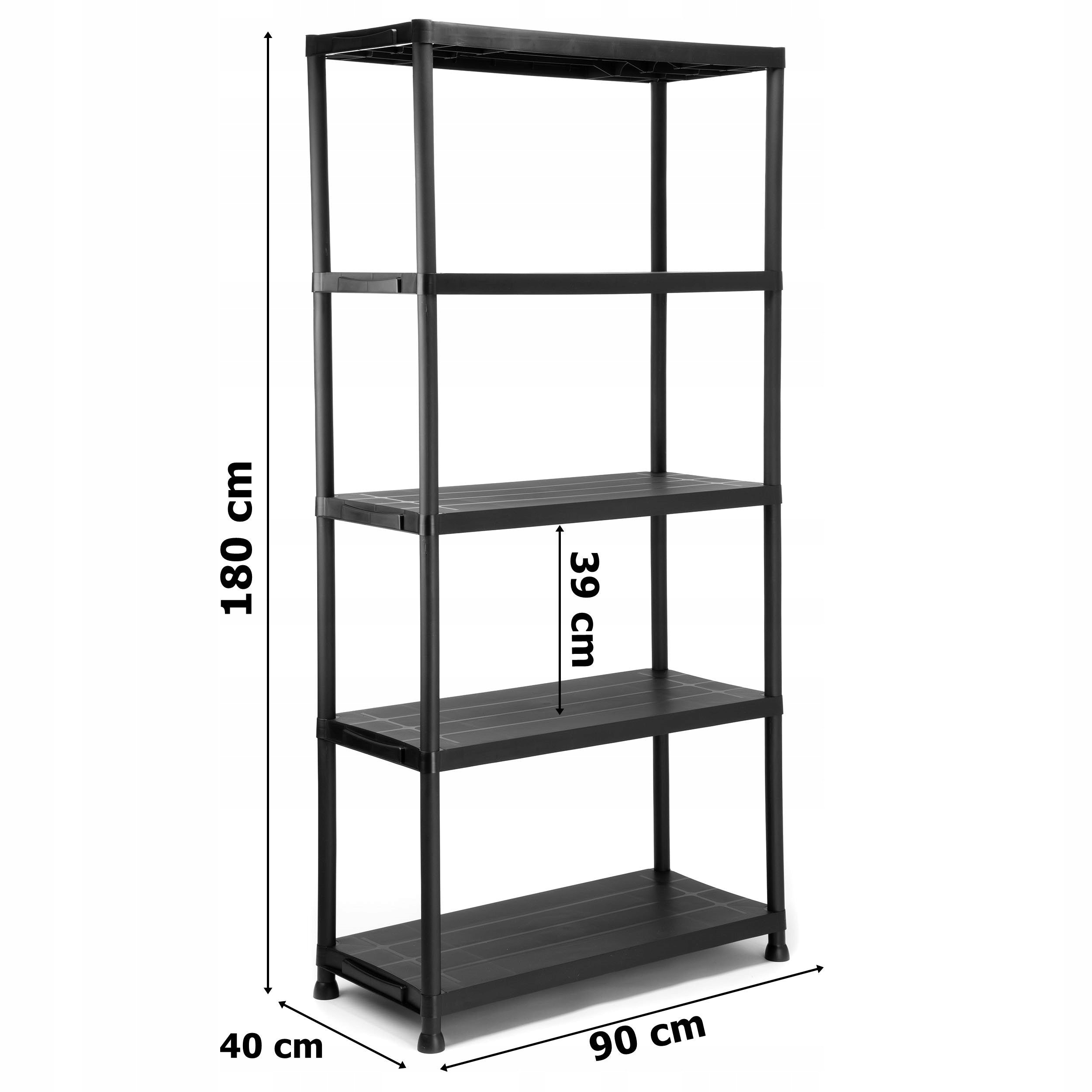 PLASTIC RACK FOR GARAGE BASEMENT OFFICE 5 SHELVES STRONG 180x90x40 cm 250kg Manufacturer code 063547MG