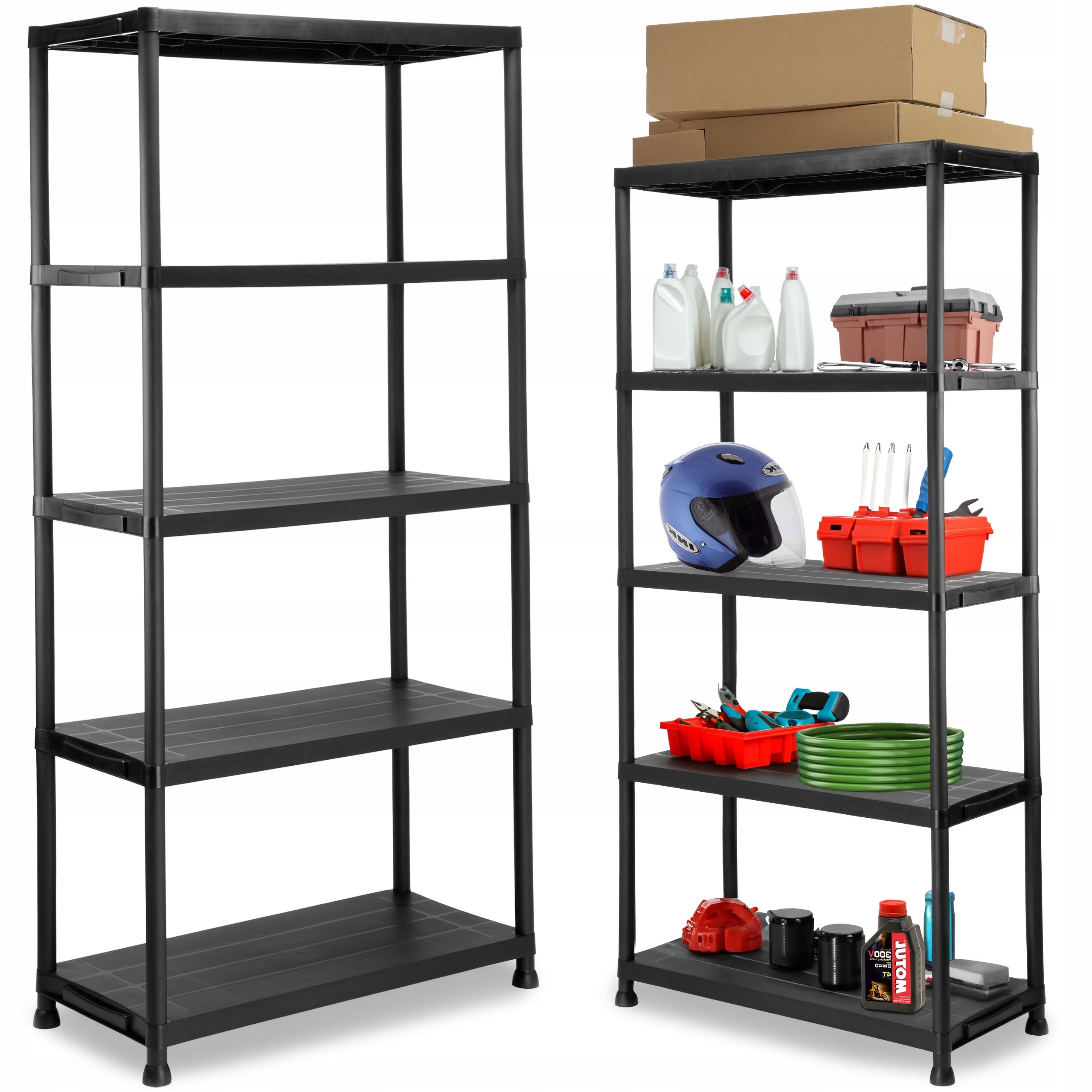 PLASTIC RACK FOR GARAGE BASEMENT OFFICE 5 SHELVES STRONG 180x90x40 cm 250kg