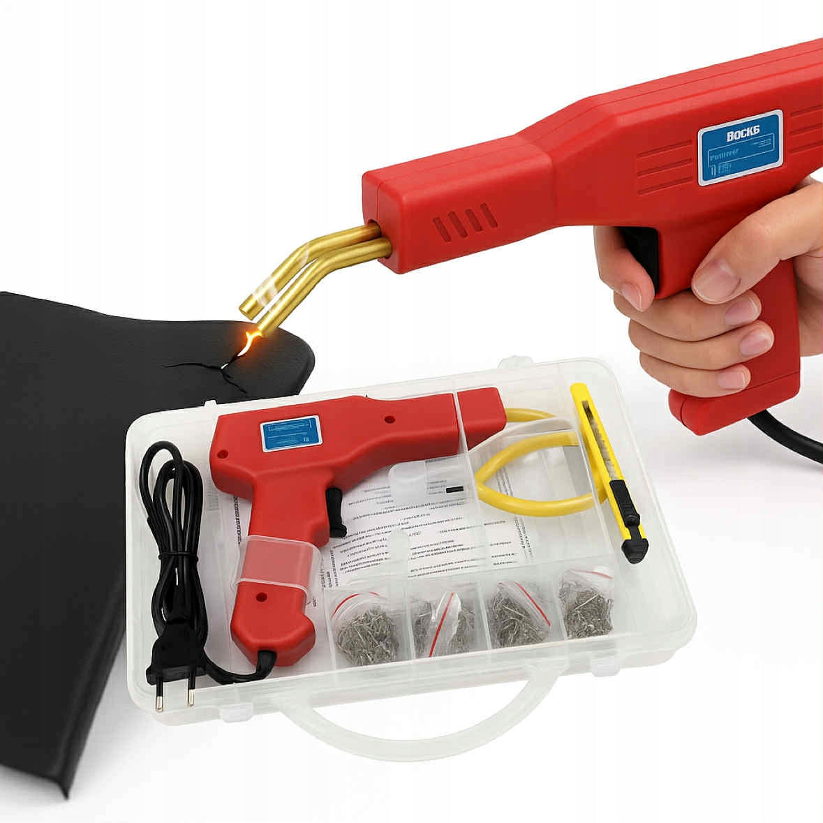 PLASTIC REPAIR KIT 50W SEALER + 200 STAPLES + CLIPPERS SET EAN (GTIN) 5905454107471