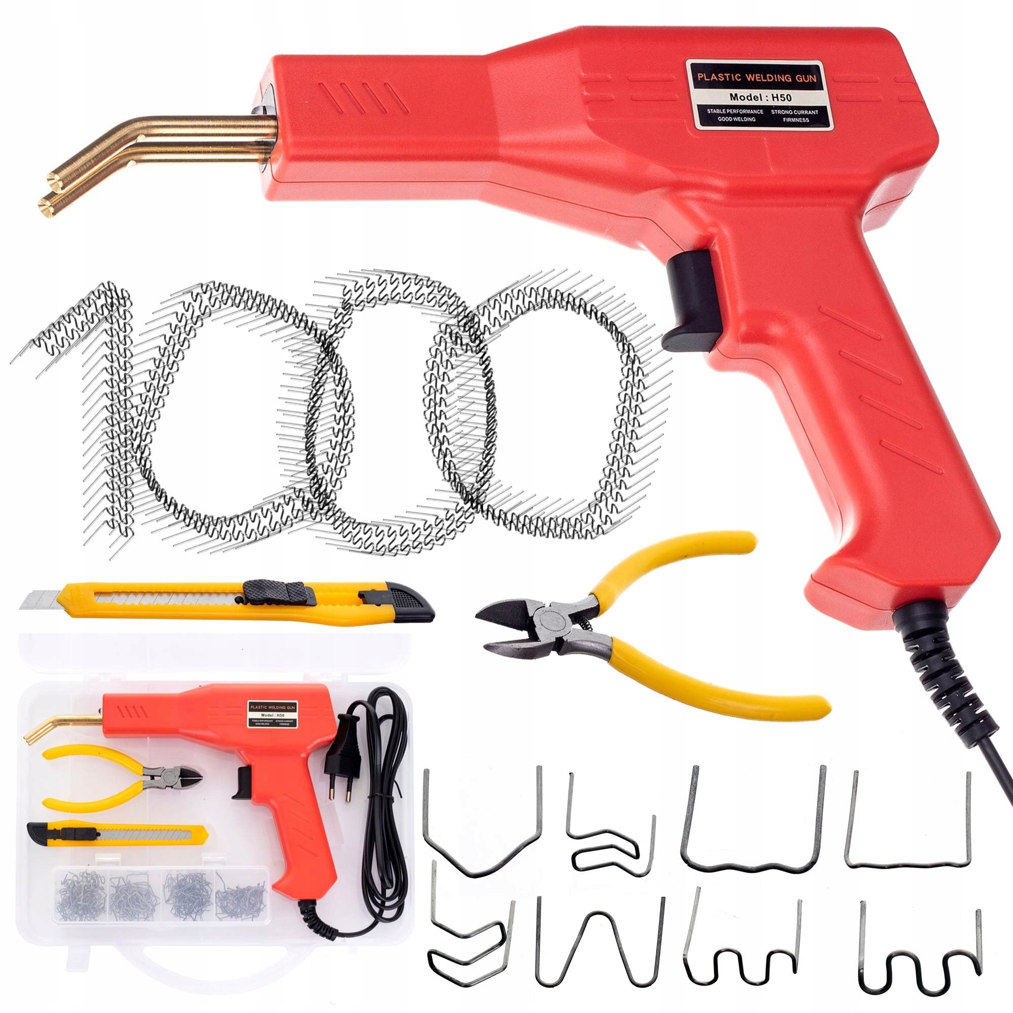 PLASTIC STAPLER WELDING MACHINE PLASTIC SOLDERING IRON 1000PCS STAPLES