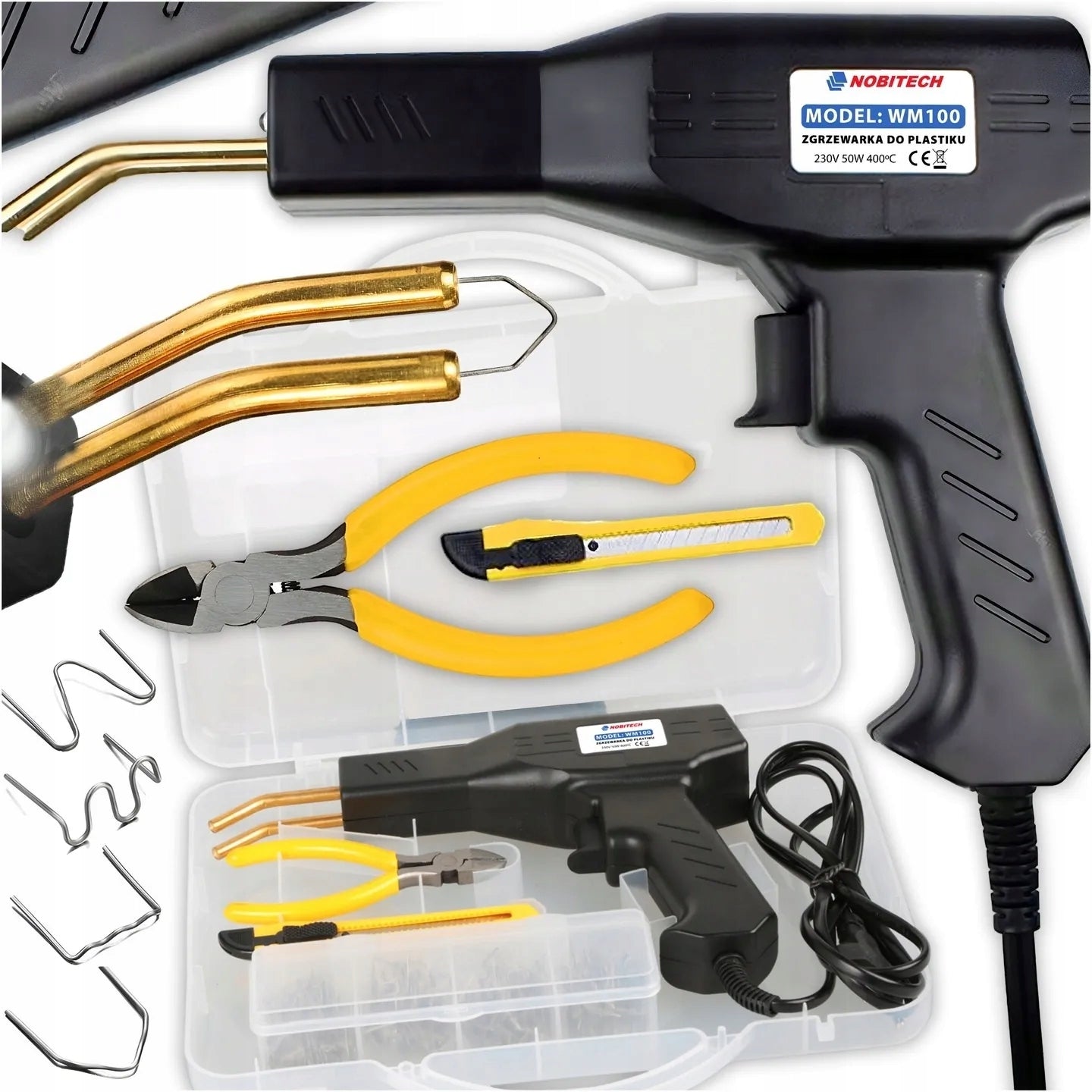 PLASTIC STAPLER WELDING MACHINE SOLDERING IRON SET PLASTIC+STAPLES