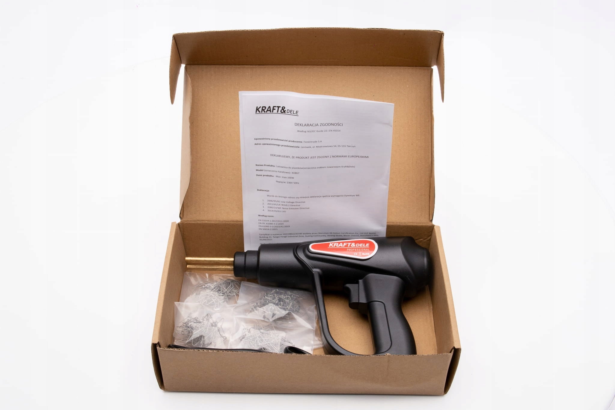 PLASTIC WELDING MACHINE 100W + 200 STAPLES KD867 Manufacturer code KD867