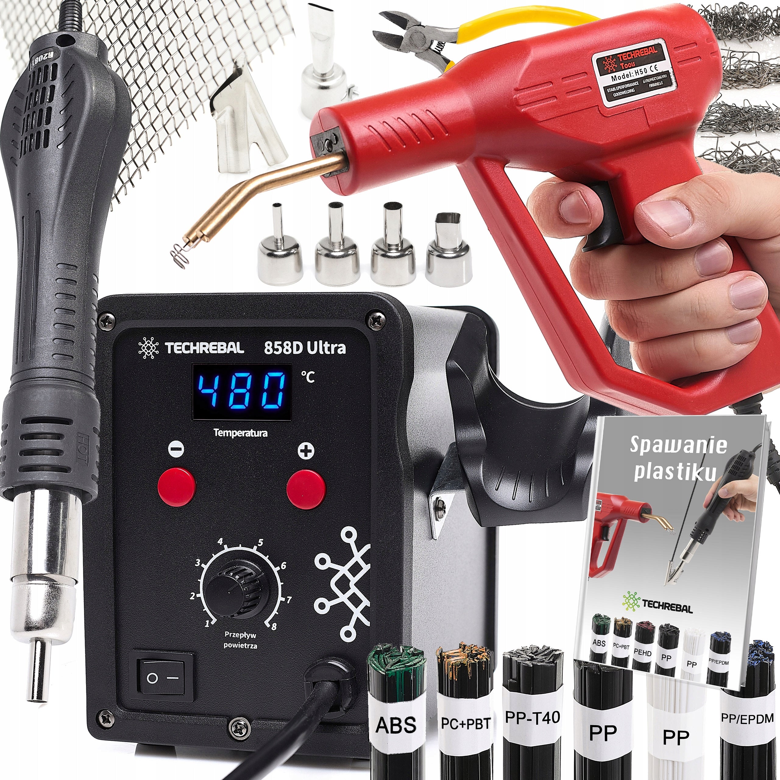 PLASTIC WELDING MACHINE Techrebal 858D ULTRA 750W STAPLER Plastic Welding Machine