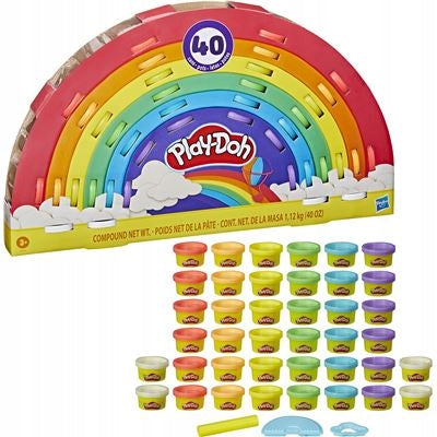 PLAY DOH PLAYDOUGH LARGE RAINBOW SET OF 40 tubes of pastry + accessories