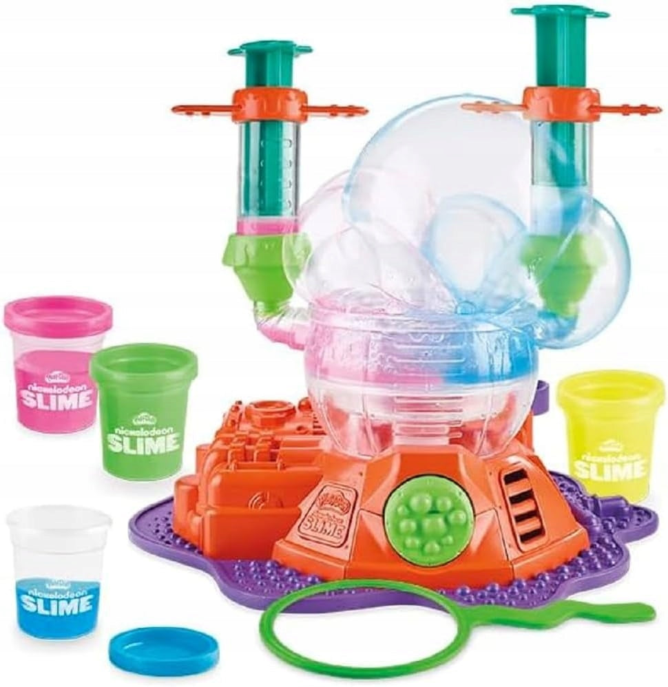 PLAYDOUGH PLAY-DOH SLIME SET BUBBLE MAKING MACHINE + 4 TUBES Packaging status original