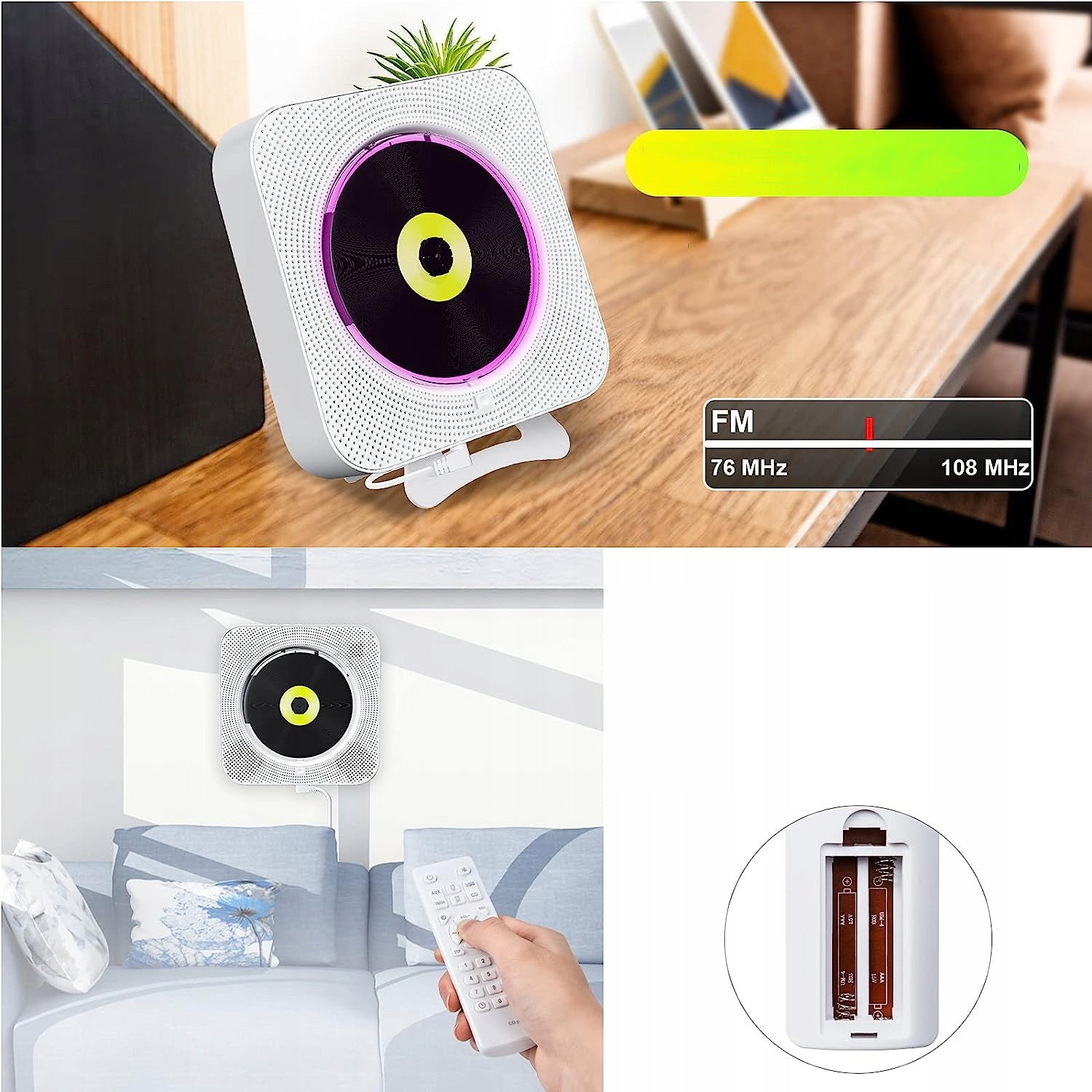 PLAYER PORTABLE CD DESK SPEAKER WITH BLUETOOTH RADIO HIFI WITH REMOTE CONTROL Brand no brand
