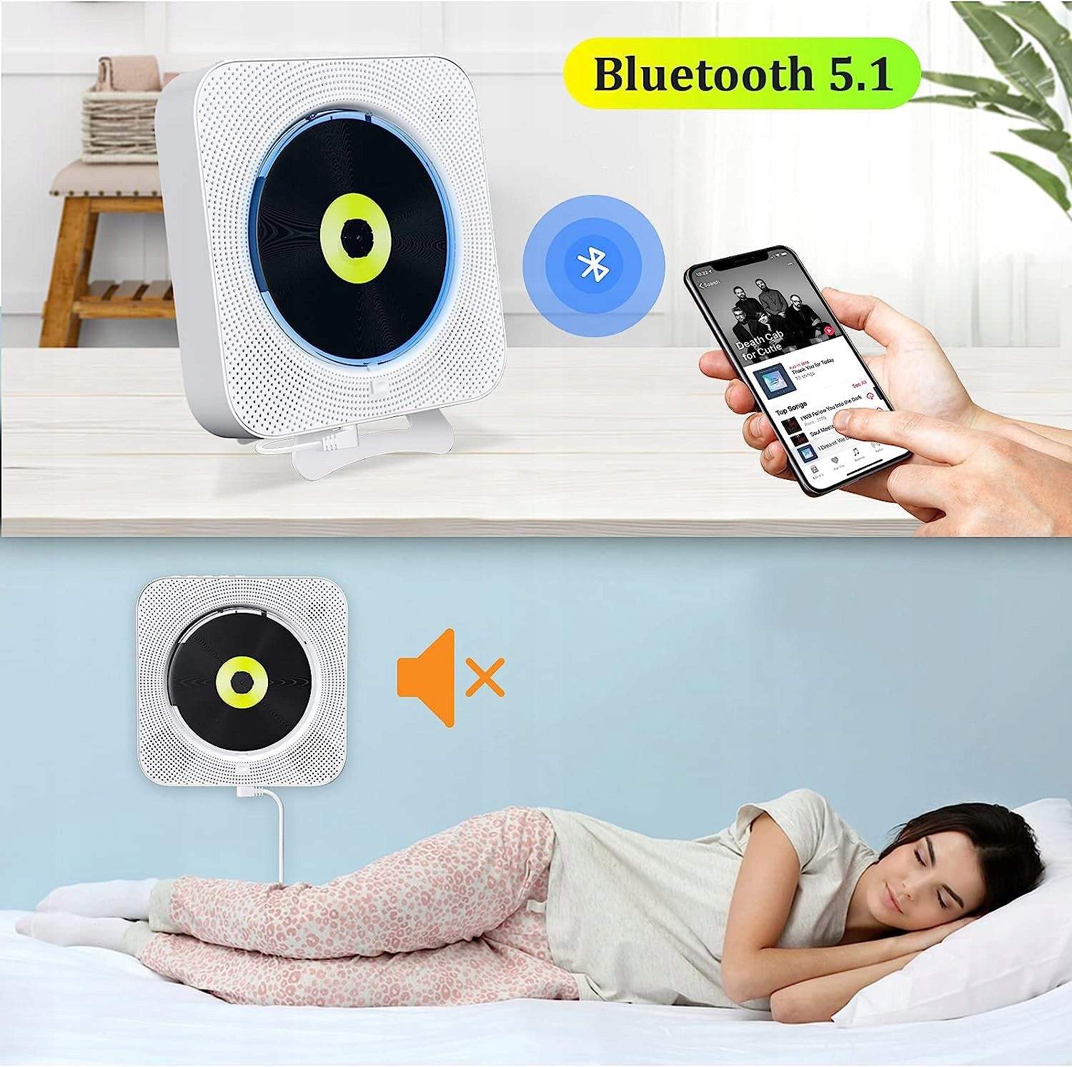 PLAYER PORTABLE CD DESK SPEAKER WITH BLUETOOTH RADIO HIFI WITH REMOTE CONTROL Packaging status original