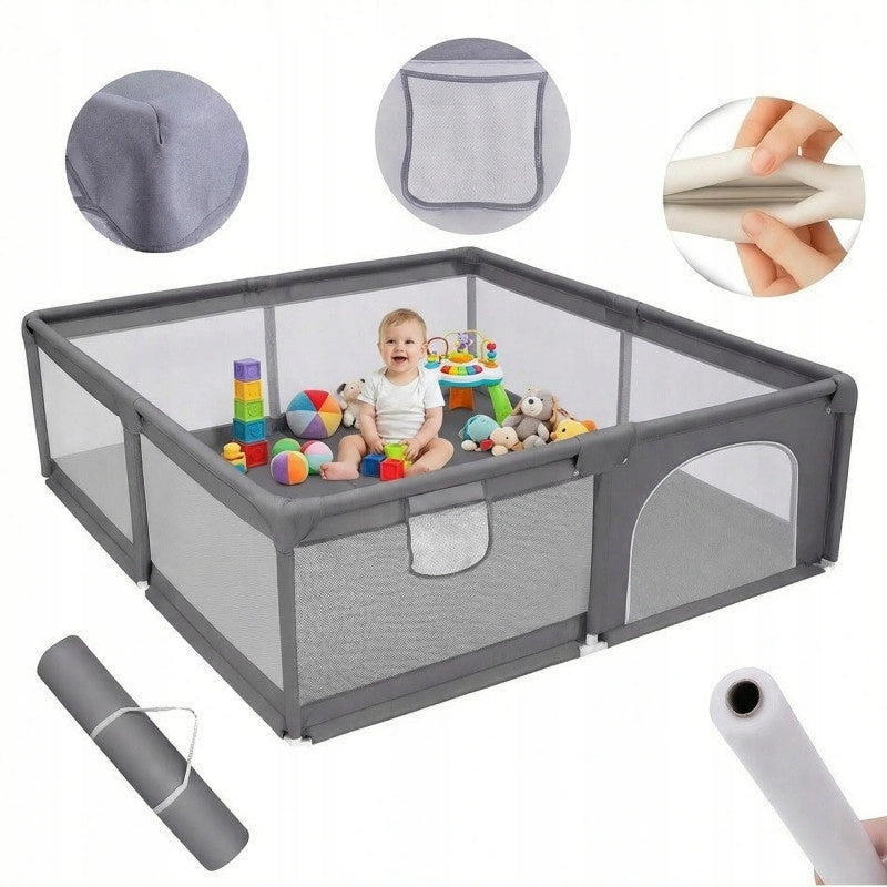 PLAYJOY CHILDREN'S PLAYPEN SQUARE TOYS DRY LARGE POOL 180X150CM