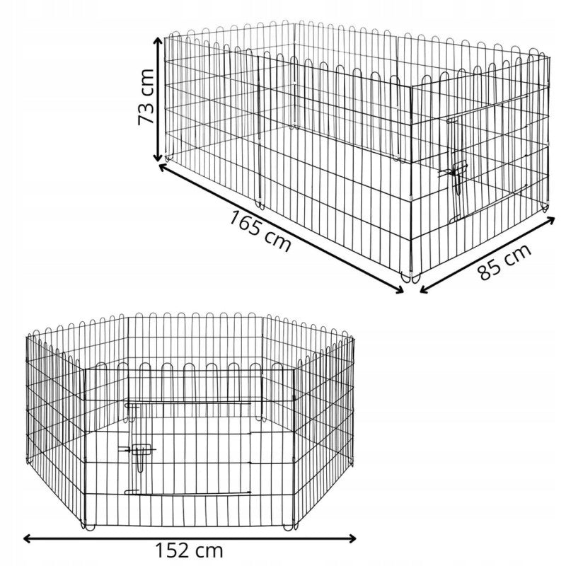 PLAYPEN CAGE MODULAR CORRAL FOR ANIMALS DOG CAT BLACK 6 panels x88cm Manufacturer code 4534