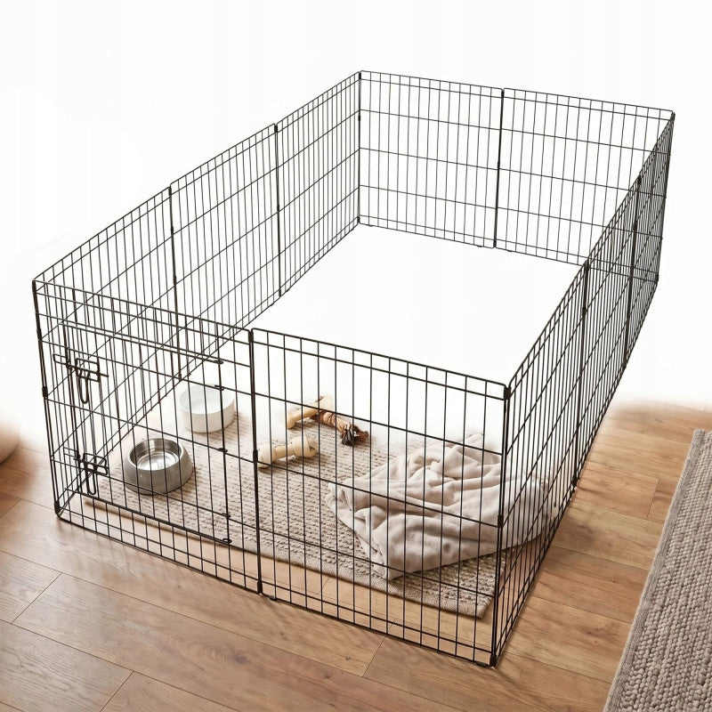 PLAYPEN CAGE MODULAR FARM FOR ANIMALS DOG CAT BLACK 10 panels x60cm Packaging status original