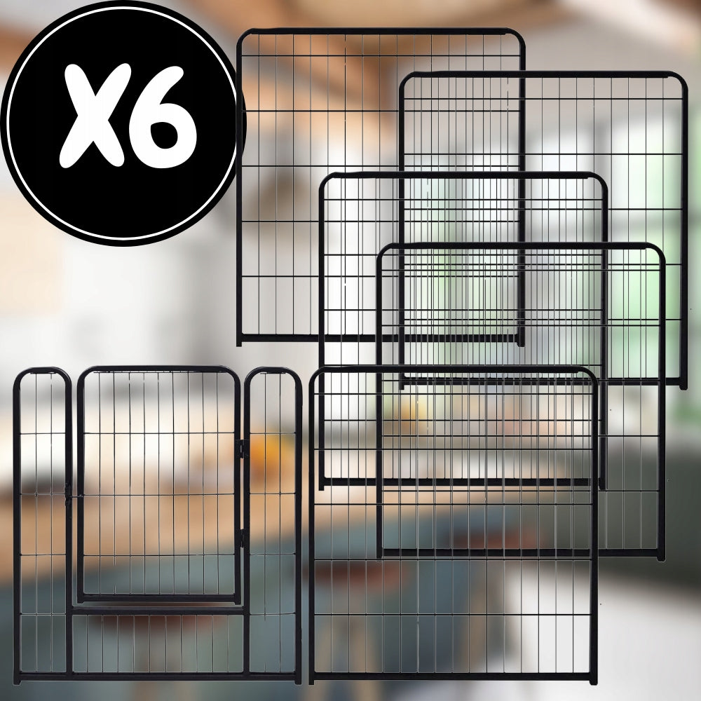 PLAYPEN DOG CAGE METAL RABBIT CATWALK MODULAR FARMHOUSE 6 PANELS 114cm EAN (GTIN) 4255656221170