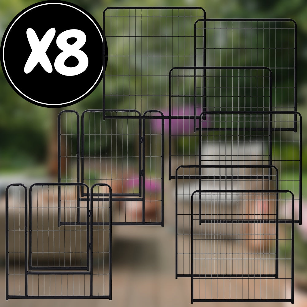 PLAYPEN DOG CAGE METAL RABBIT CATWALK MODULAR FARMHOUSE 8 Panels 114cm Brand no brand