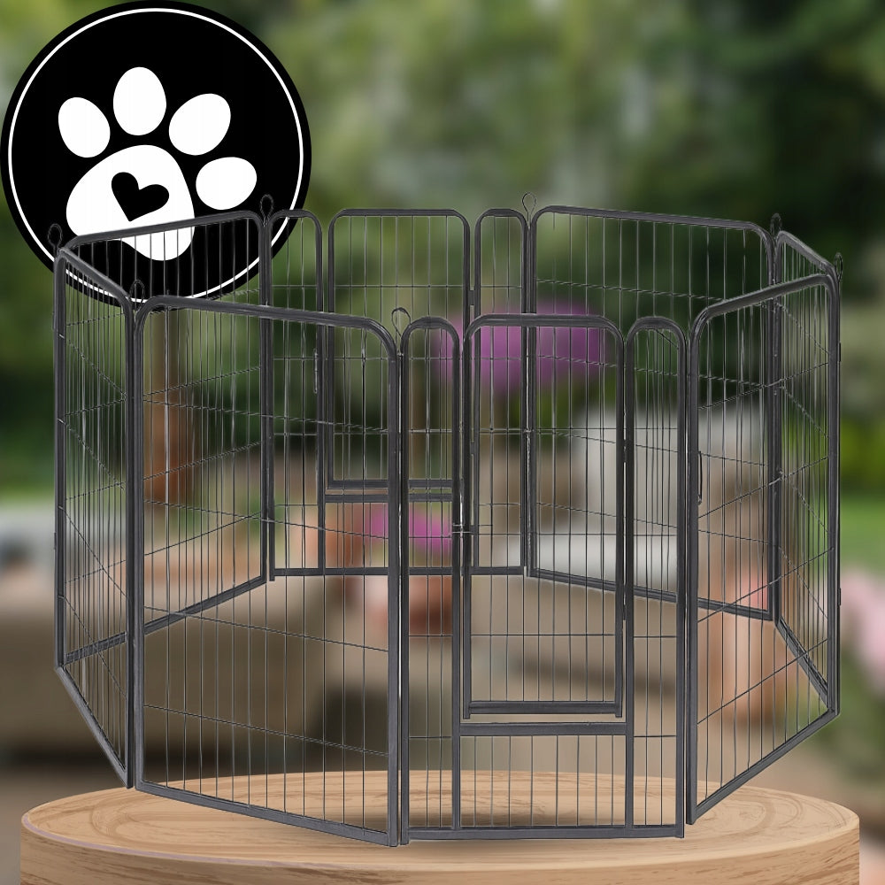 PLAYPEN DOG CAGE METAL RABBIT CATWALK MODULAR FARMHOUSE 8 Panels 114cm Manufacturer code KOJEC KLATKA DLA PSA Z METALU 8 PANELI 114cm