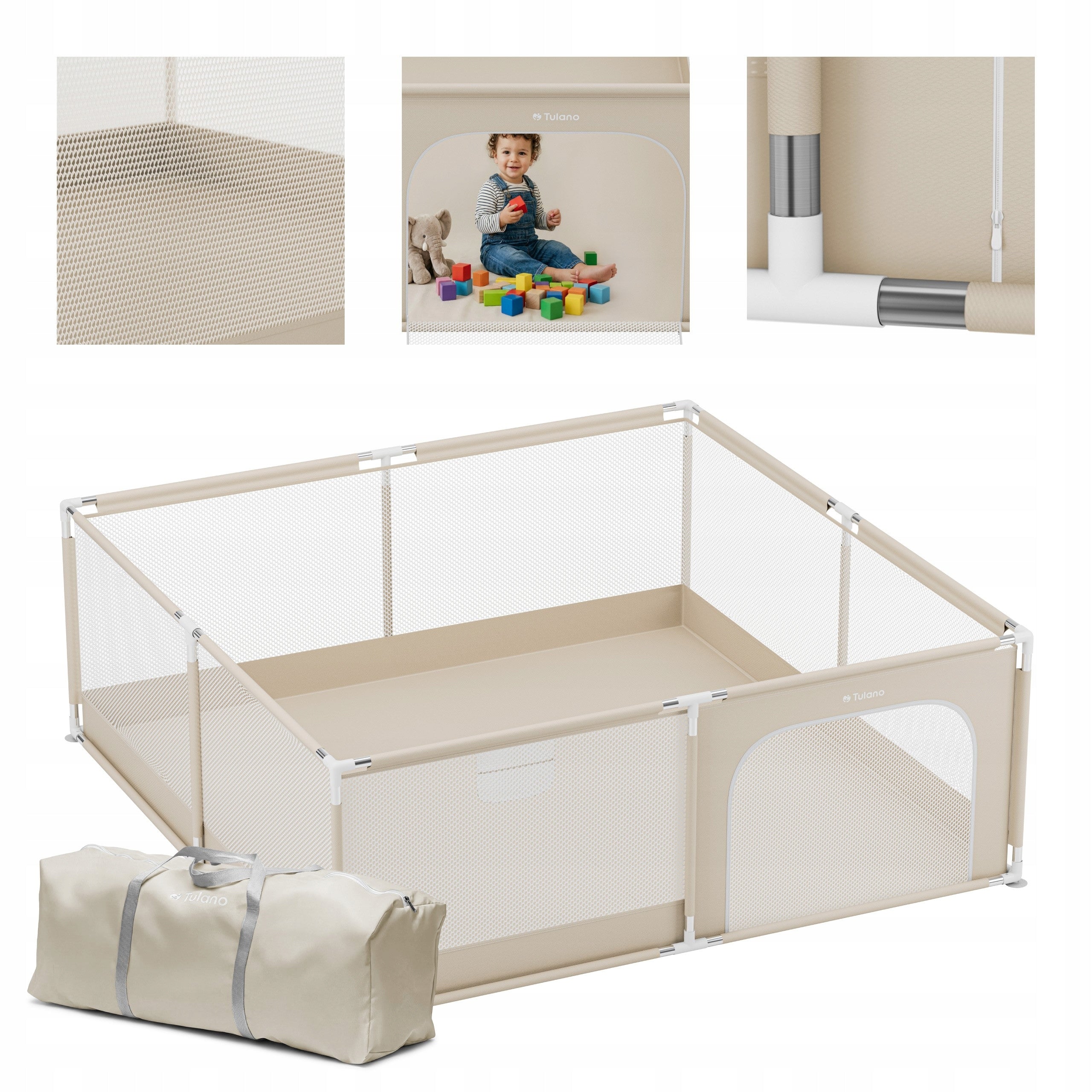 PLAYPEN FOLDED FOR A CHILD HOME SQUARE TOYS LARGE 180x200 cm