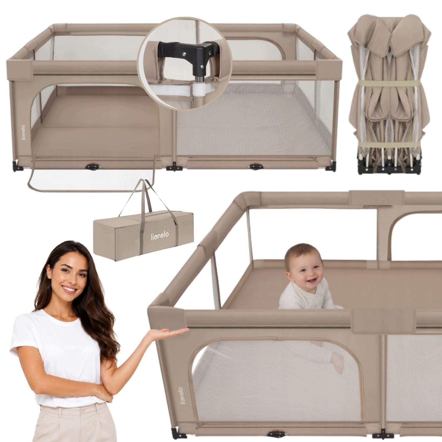 PLAYPEN FOR A CHILD QUICK FOLDING DRY POOL LARGE 180X200CM