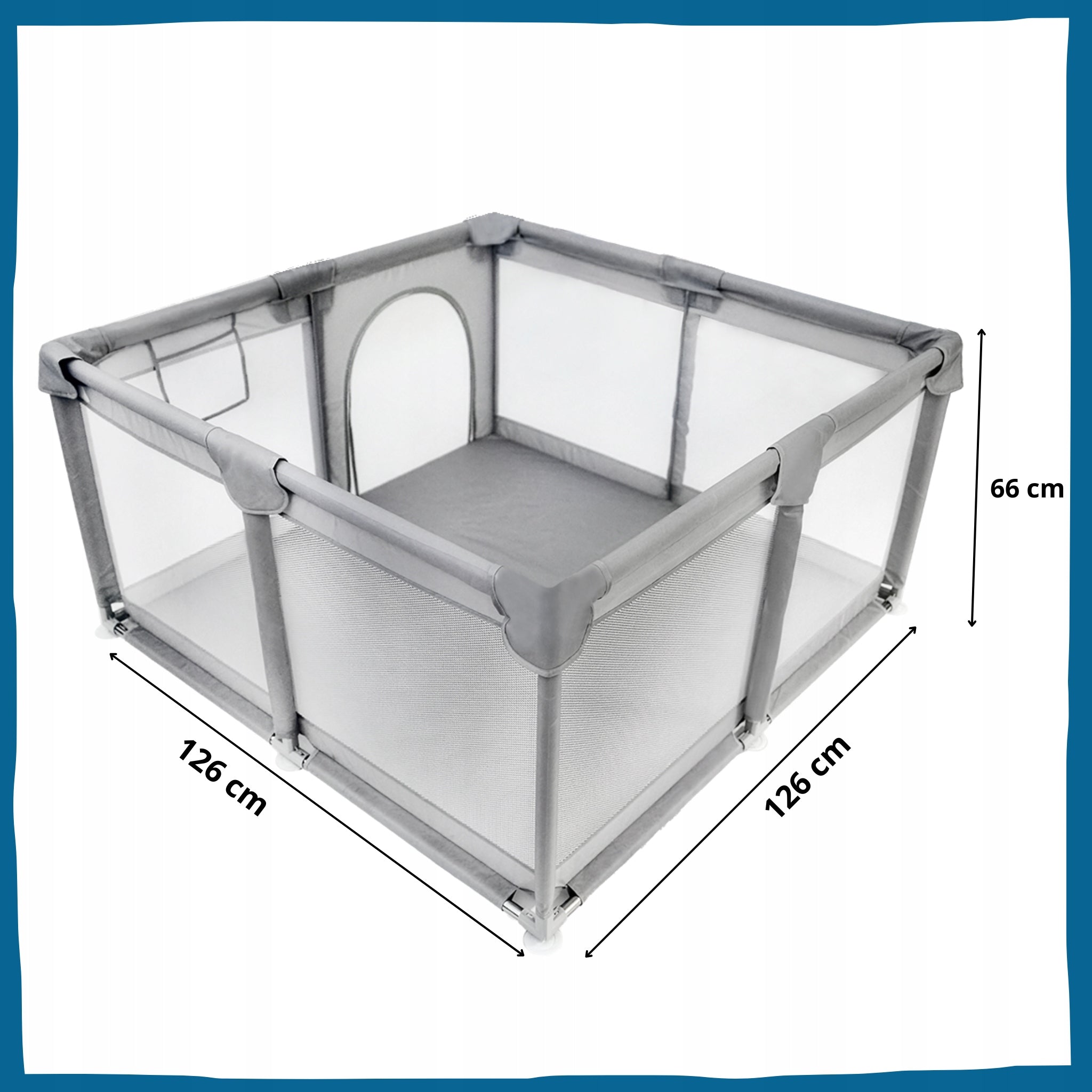 PLAYPEN FOR CHILD WITH MAT 126X126 DRY POOL FOLDING + BALLS BAG MAT Packaging status original