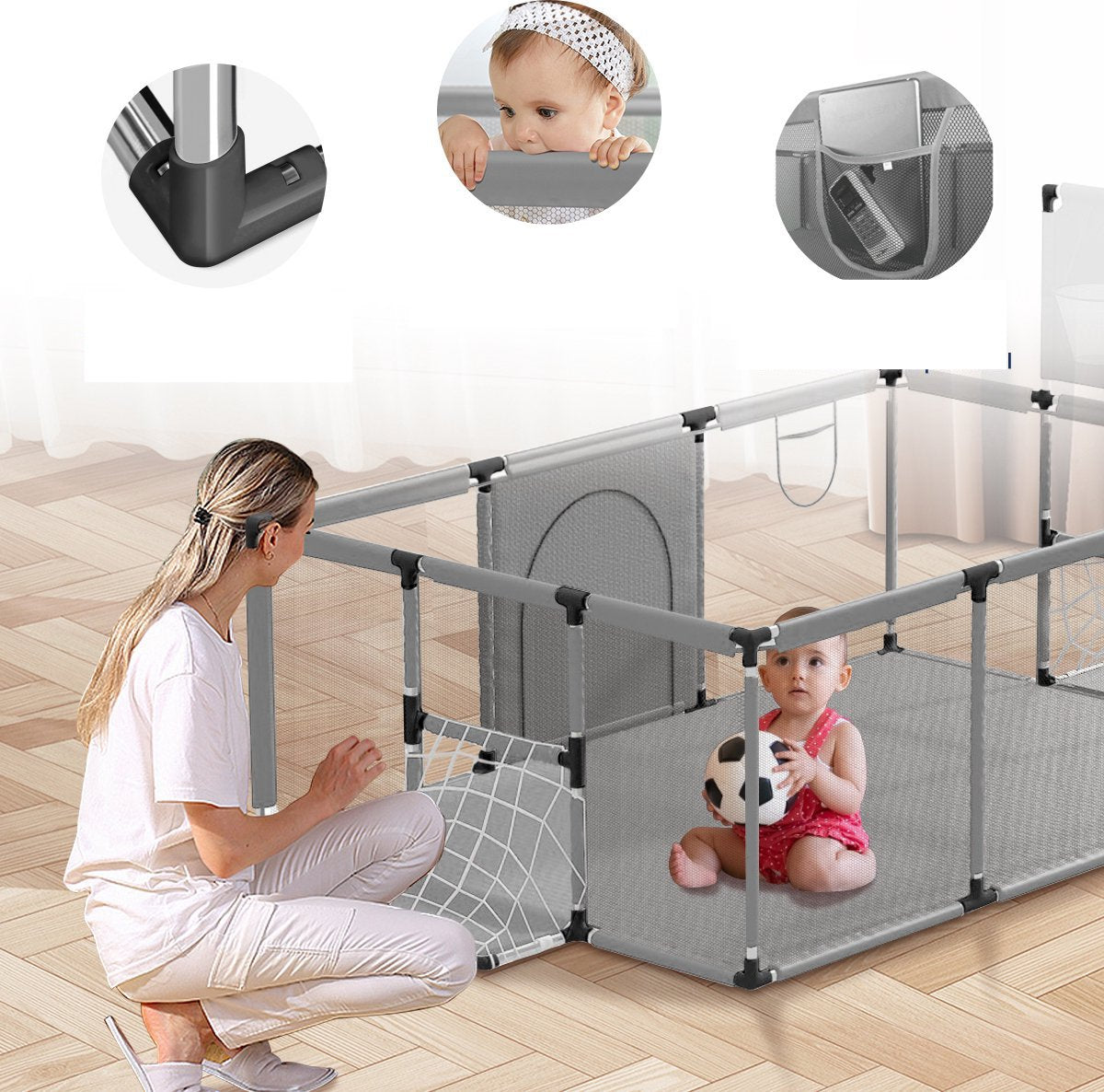 PLAYPEN FOR CHILDREN 120X180 PITCH WITH BASKET GOALS Square Toys LARGE + BALLS Manufacturer code kojec 180x120x65