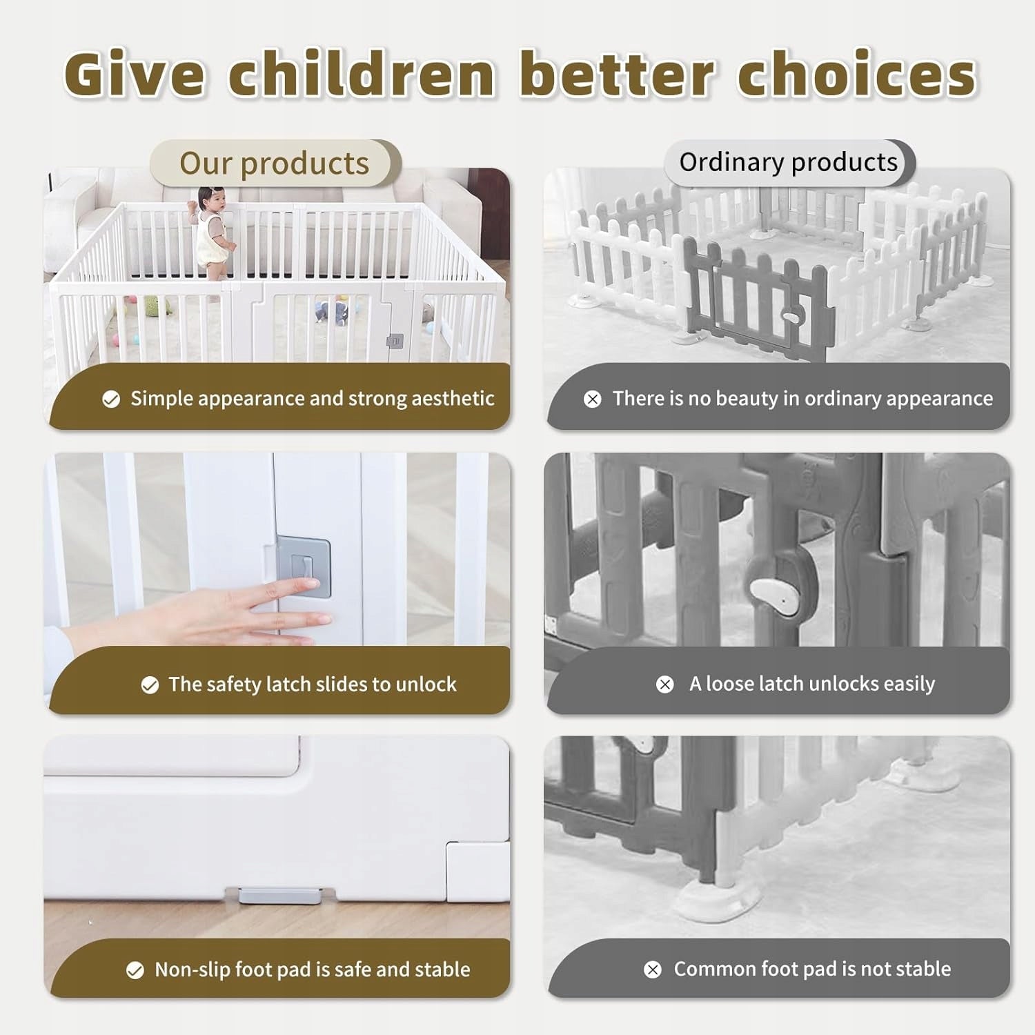 PLAYPEN FOR CHILDREN 150 x 180 CM PANEL OUTDOOR SAFE INSIDE Brand GUPAMIGA