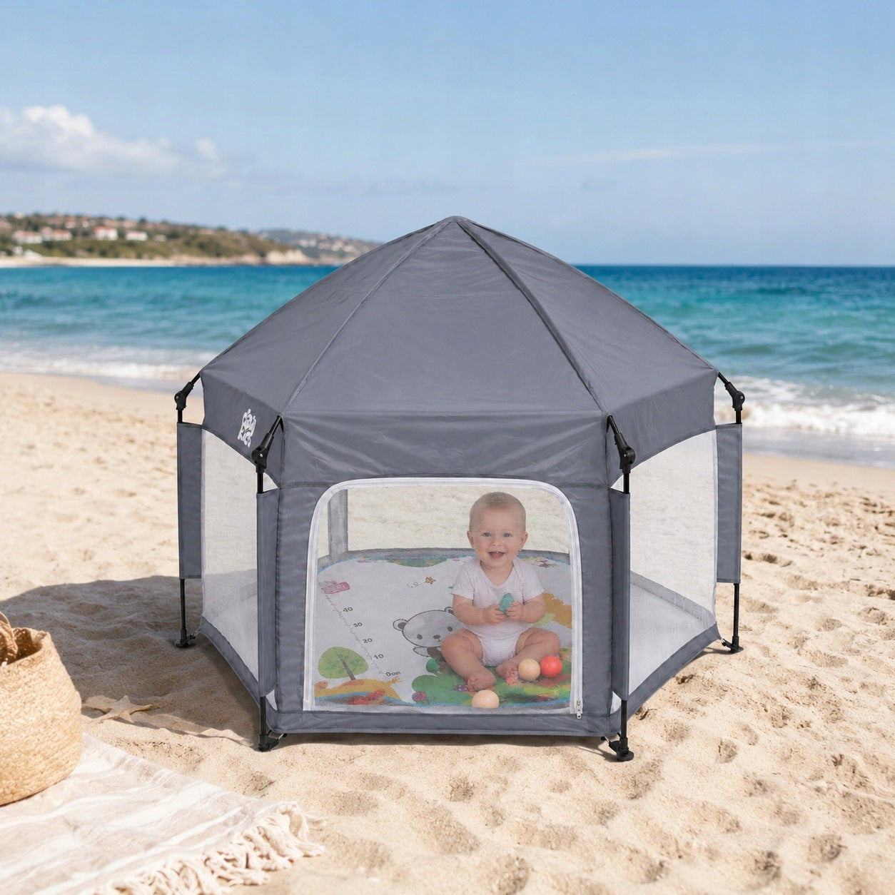 PLAYPEN FOR CHILDREN AUTOMATIC SQUARE TOYS 117cm MAT TENT FOR BEACH GARDEN Brand daza kids