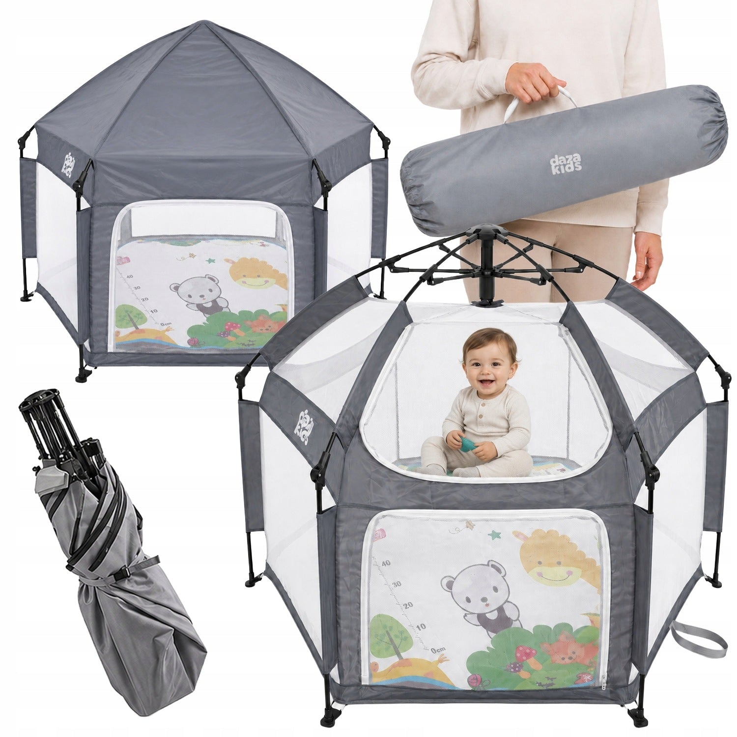 PLAYPEN FOR CHILDREN AUTOMATIC SQUARE TOYS 117cm MAT TENT FOR BEACH GARDEN Packaging status original