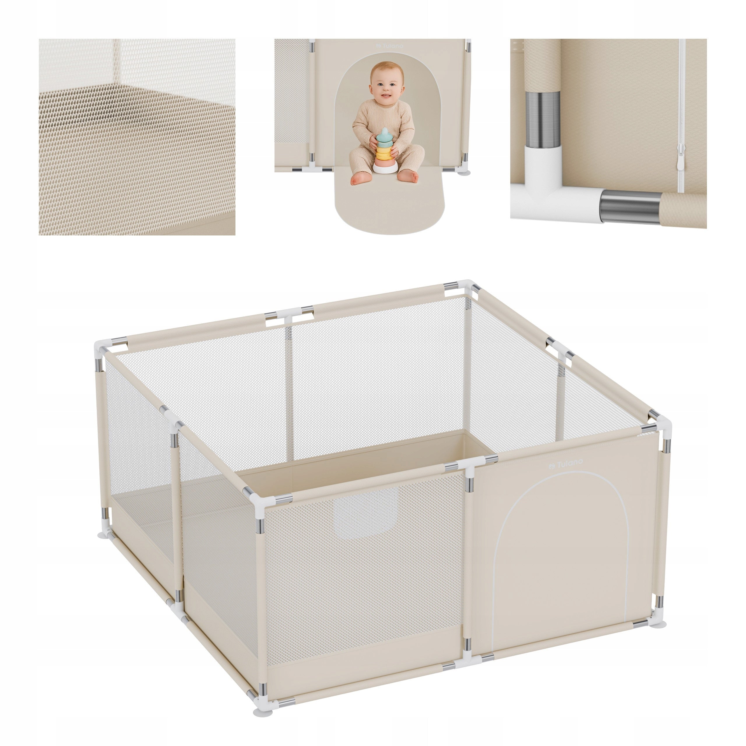 PLAYPEN FOR CHILDREN FOLDED HOME SQUARE TOYS DRY POOL 130X130CM + BAG Manufacturer code 5908173460322
