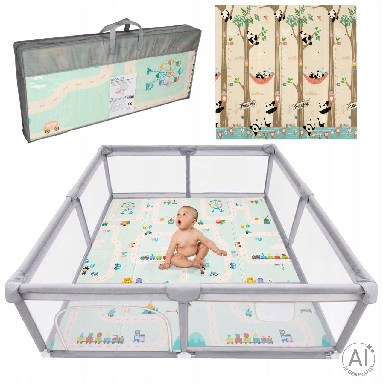 PLAYPEN FOR CHILDREN FOLDING 180X200CM SQUARE TOYS DRY POOL EDUCATIONAL MAT