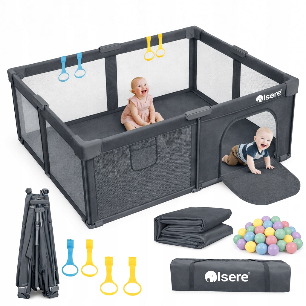 PLAYPEN FOR CHILDREN FOLDING PREMIUM 150x180 MAT BALLS BASKET QUICK FOLDING