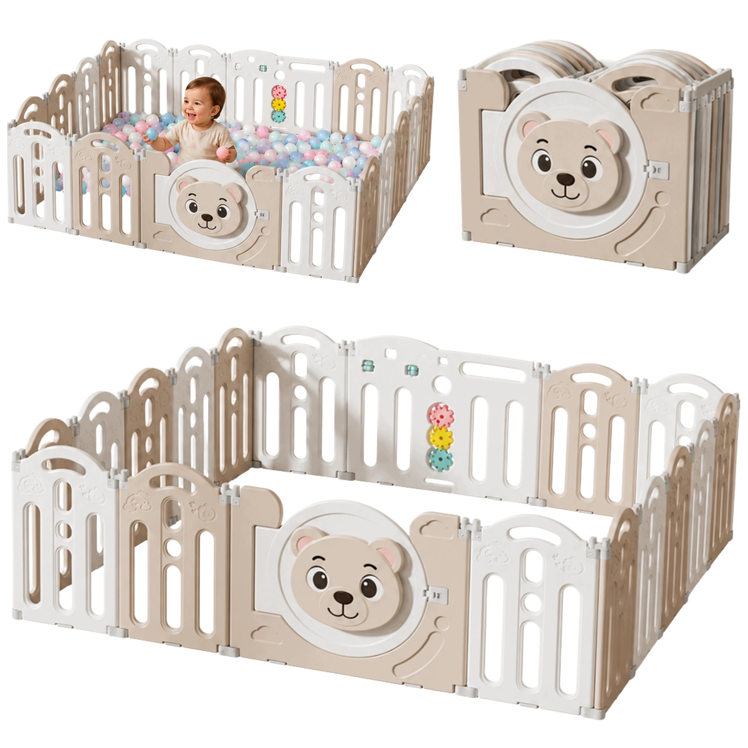 PLAYPEN FOR CHILDREN HOME SQUARE TOYS MODULAR DRY POOL PITCH 185x195cm