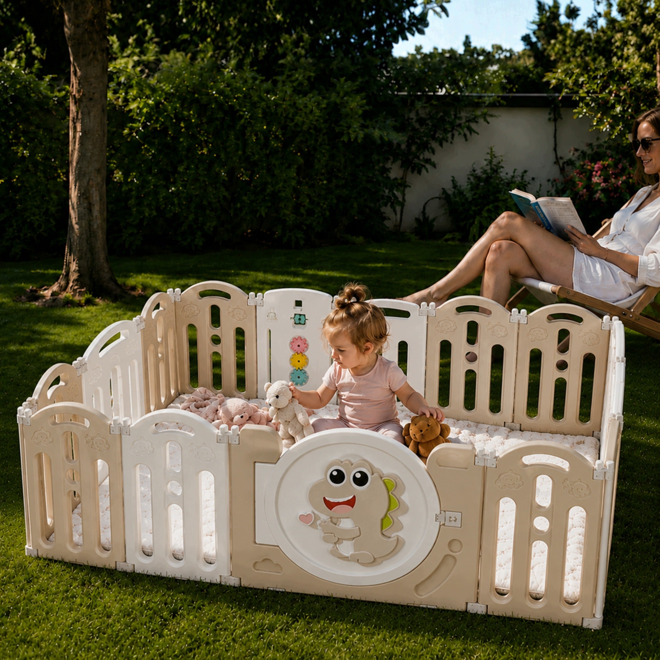 PLAYPEN FOR CHILDREN HOME SQUARE TOYS MODULAR DRY POOL dinosaur 148x153cm Packaging status original