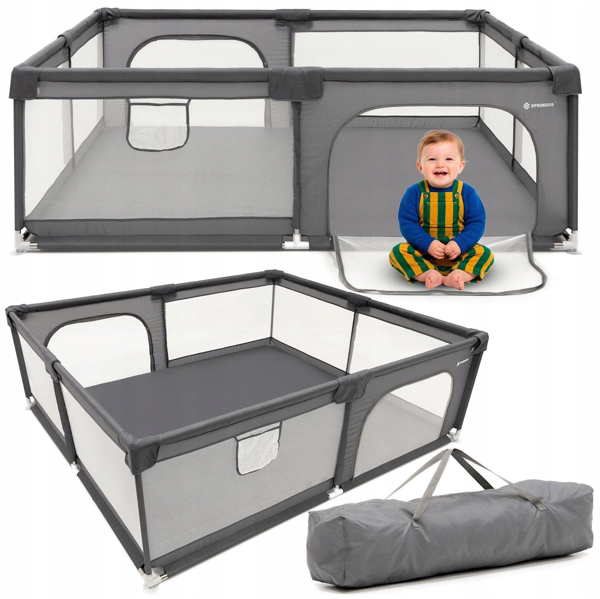 PLAYPEN FOR CHILDREN SQUARE TOYS DRY TOURIST POOL 180x150 cm