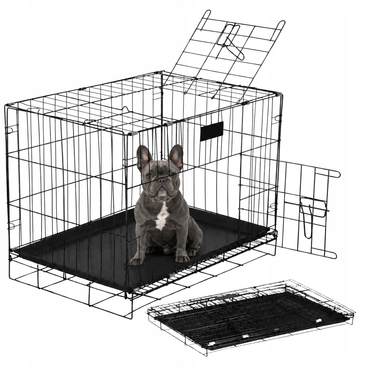 PLAYPEN KENNEL CAGE TRANSPORTER CATWALK FOR DOG CAT ANIMALS BLACK 60cm