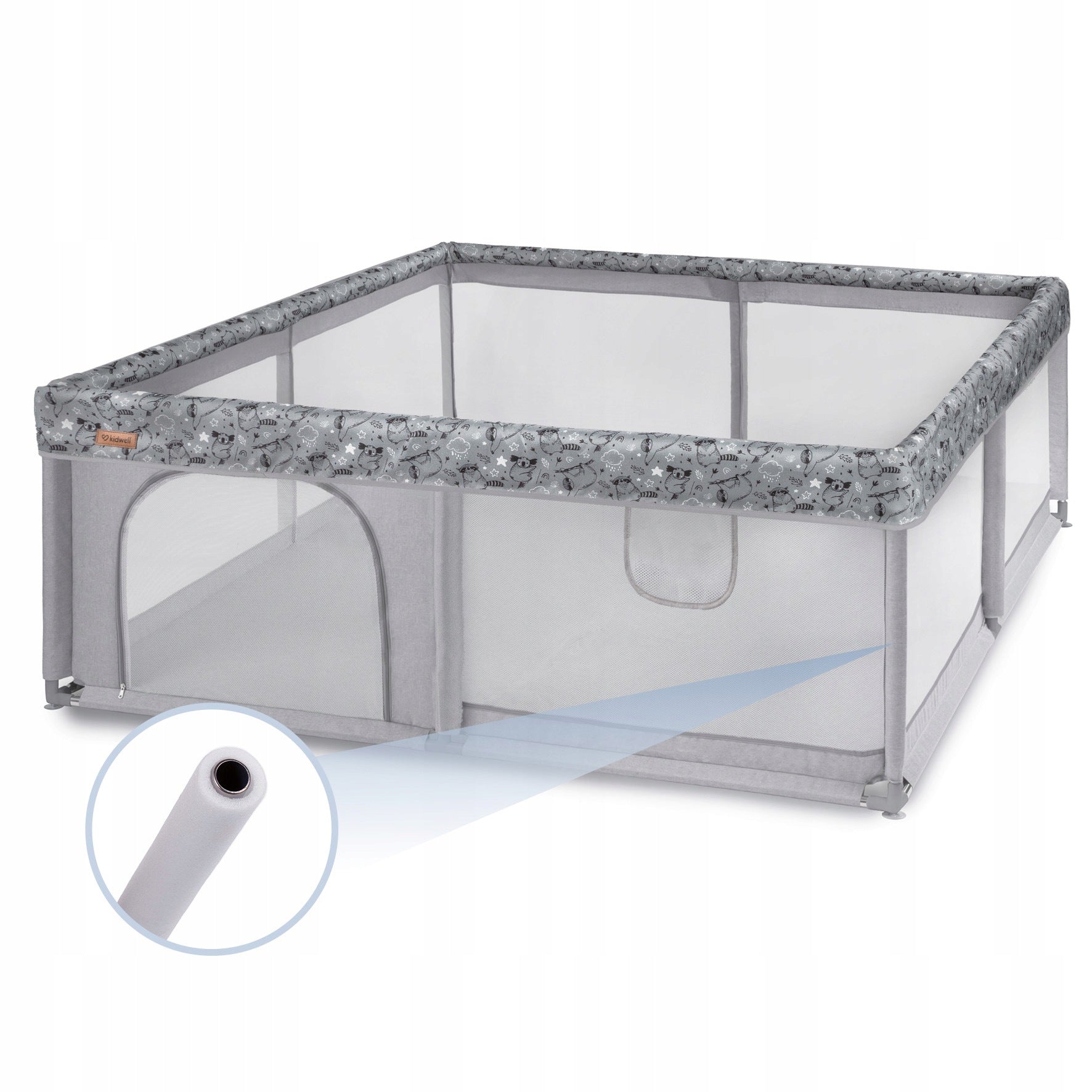 PLAYPEN PLAY AREA TOYS POOL KIDWELL FANKO ART GRAY 180x200 LIGHTWEIGHT + BAG Product width 182 cm