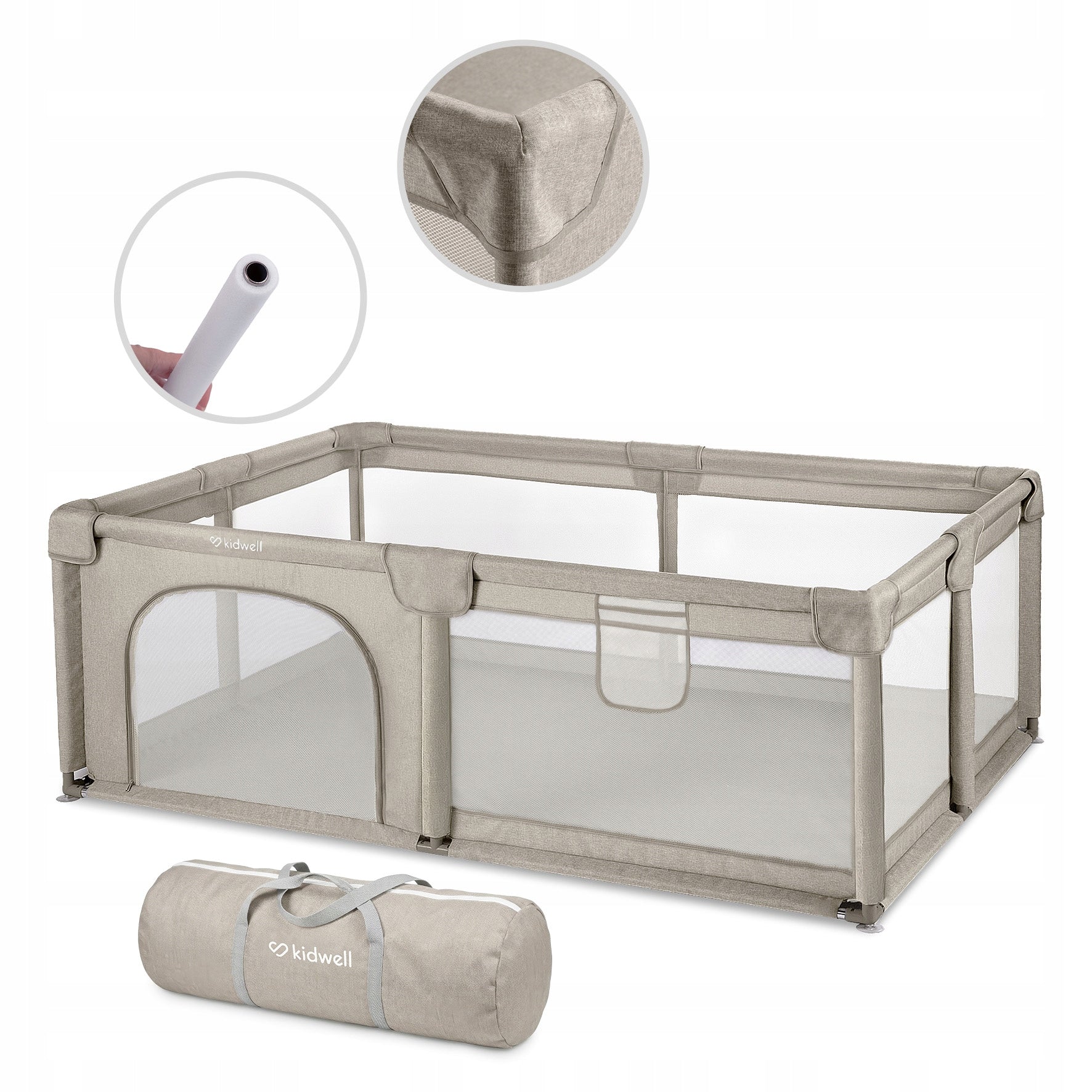 PLAYPEN SQUARE TOYS SWIMMING POOL KIDWELL FANKO BEIGE 120x180 LIGHT + BAG