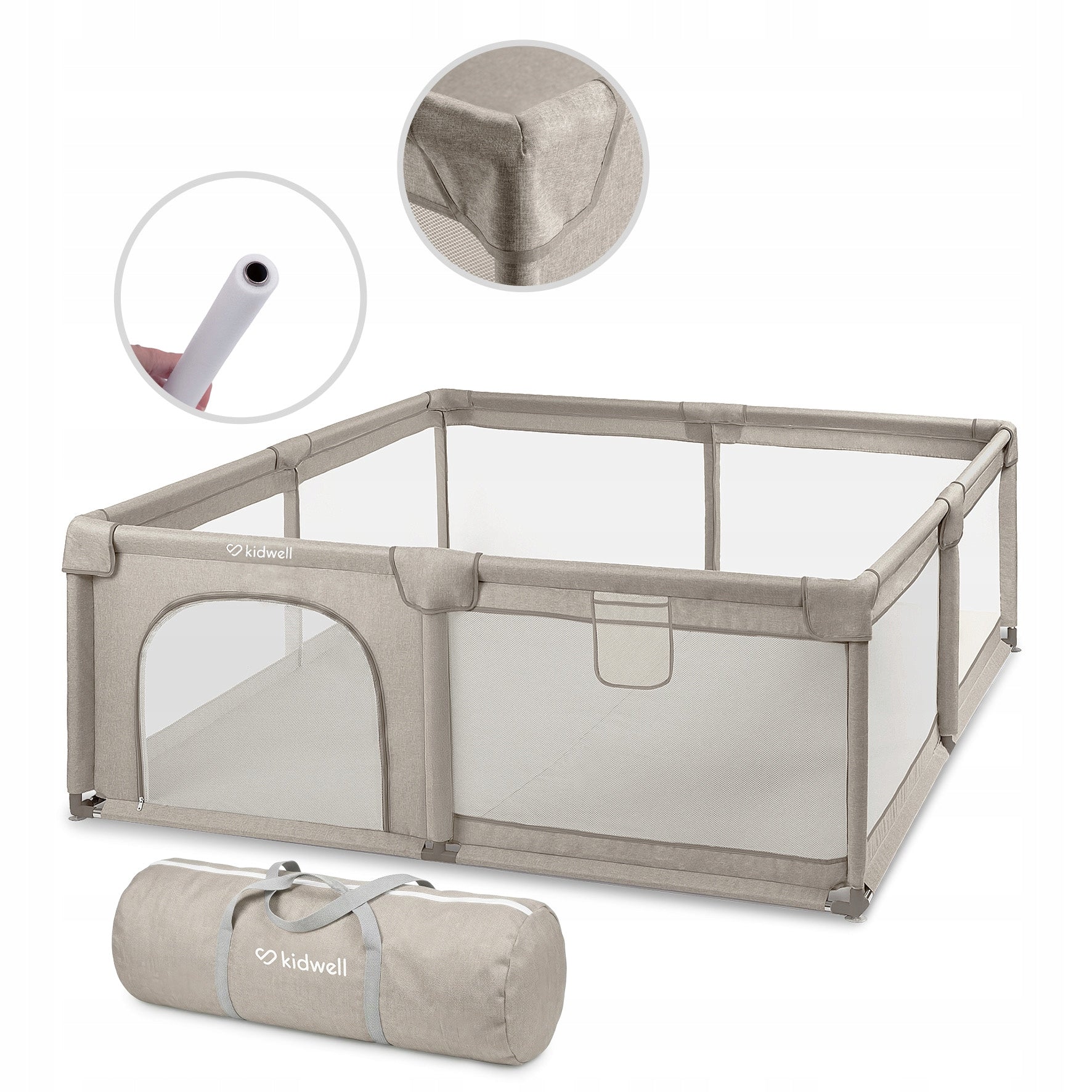 PLAYPEN SQUARE TOYS SWIMMING POOL KIDWELL FANKO BEIGE 180x200 LIGHT + BAG