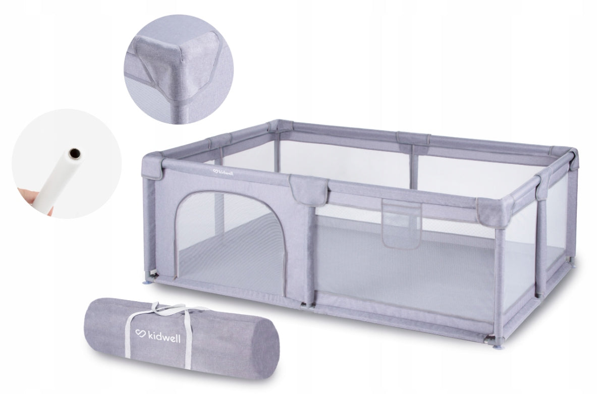 PLAYPEN SQUARE TOYS SWIMMING POOL KIDWELL FANKO GREY 120x180 LIGHT + BAG