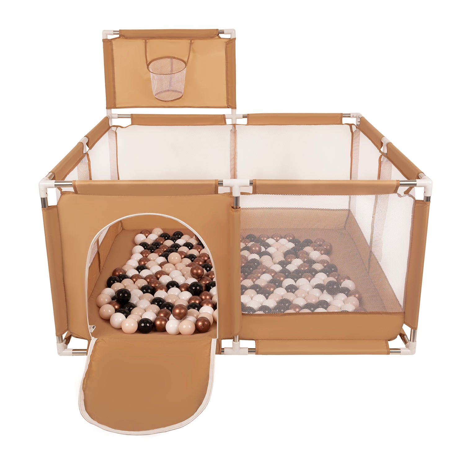 PLAYPEN WITH BASKET DRY POOL FOR CHILDREN 400 BALLS SELONIS KK-100X BEIGE Manufacturer code 5905054826543