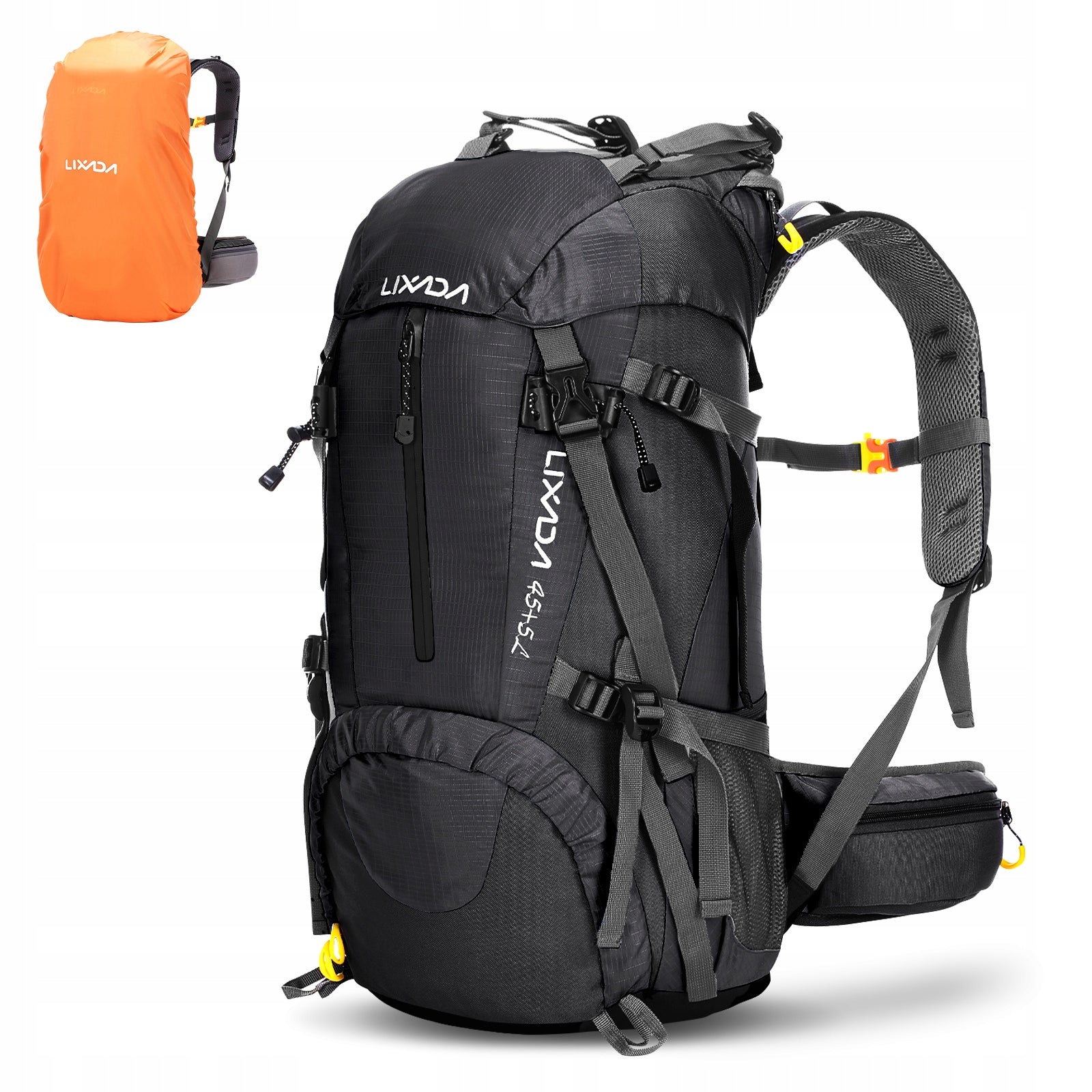 PLECAK TURYSTYCZNY TREKKINGOWY NA KEMPING 50L + POKROWIEC PRZECIWDESZCZOWY