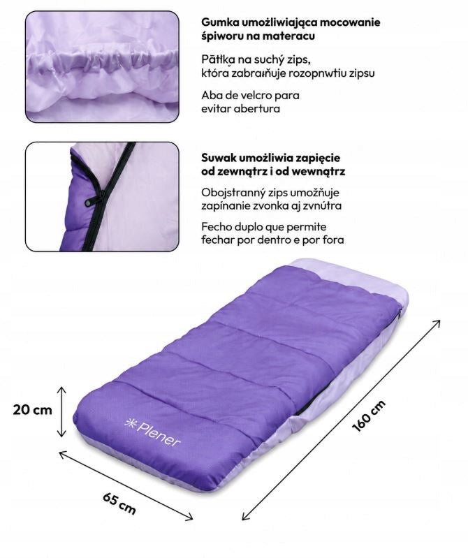 PLENER KIDS Children's hiking bed sleeping bag mattress 160x65x20cm Brand no brand