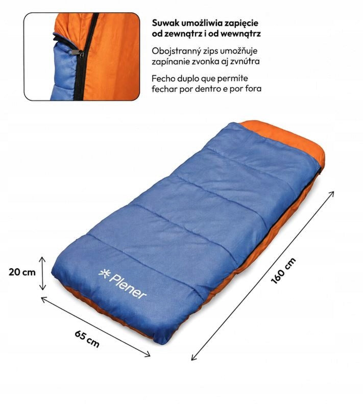 PLENER KIDS Children's hiking bed sleeping bag mattress 160x65x20cm navy blue Packaging status original